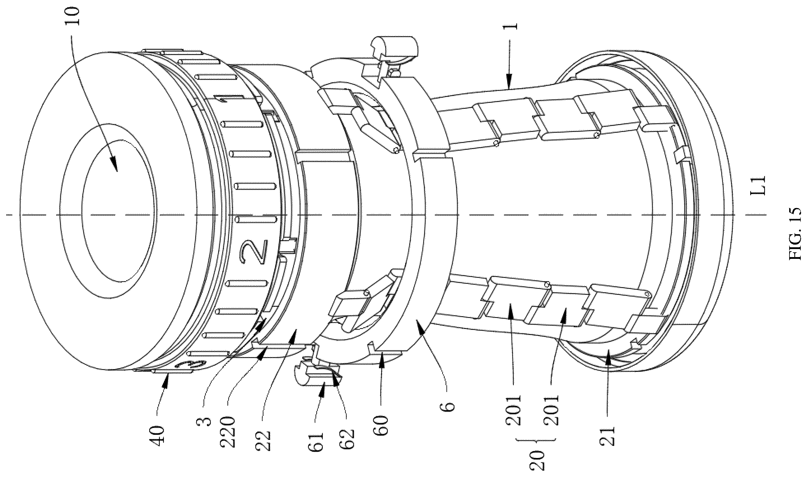 Patent US12599537 Figure 15 – Massage structure with variable inner diameter
