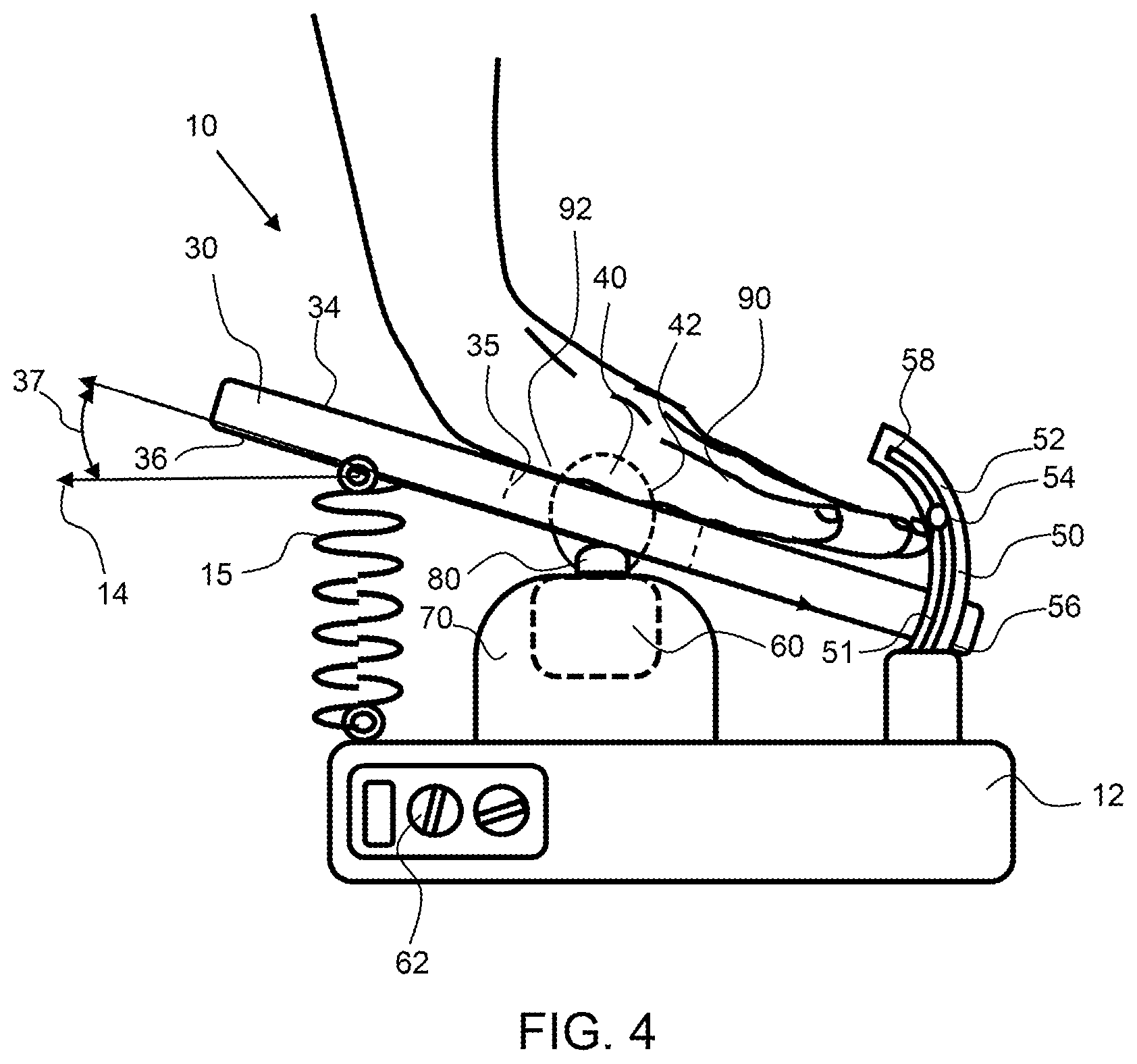 Patent US12599539 Figure 4 – Therapeutic massage device