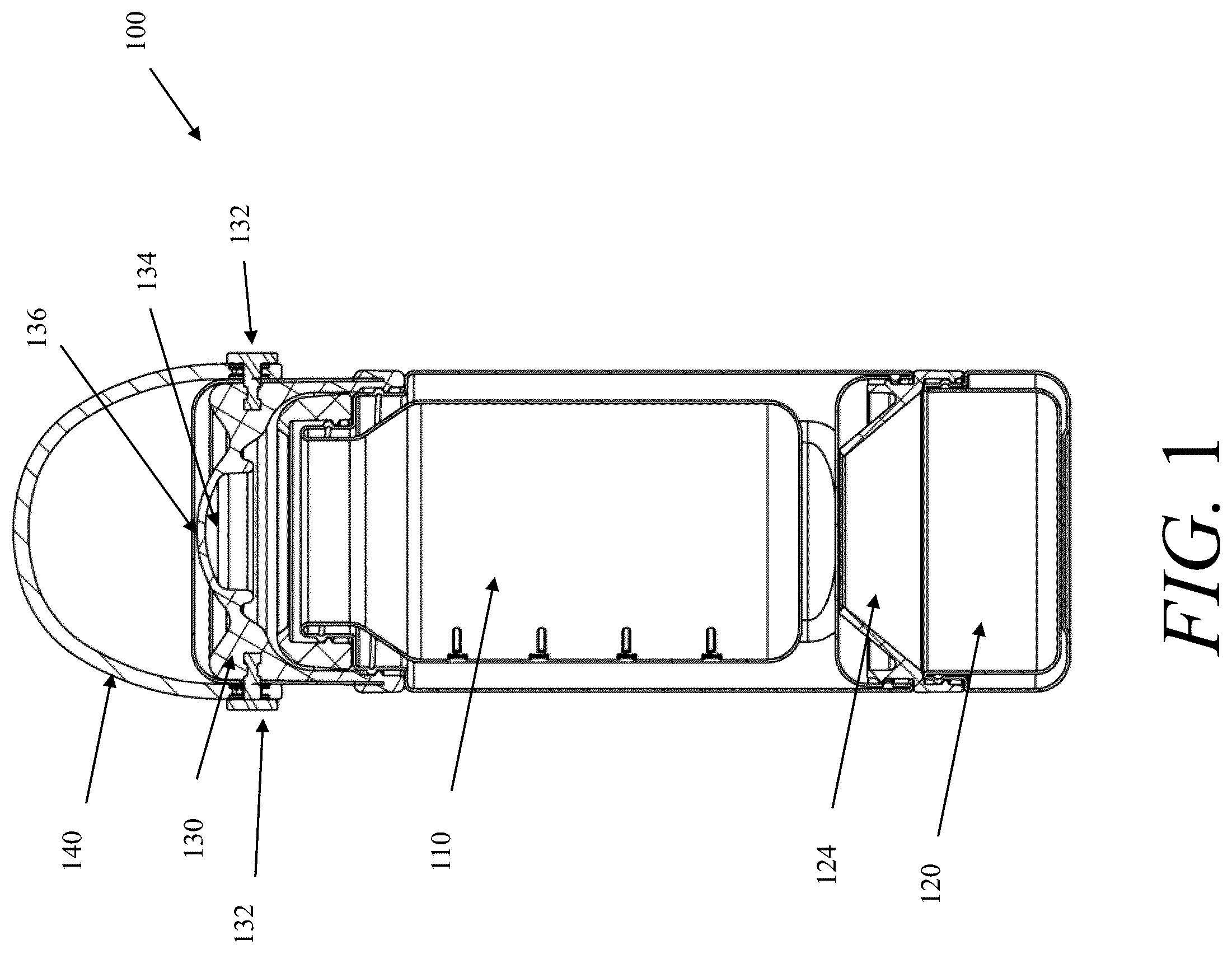 Patent US12599543 Figure 1 – All-in-one insulated baby bottle