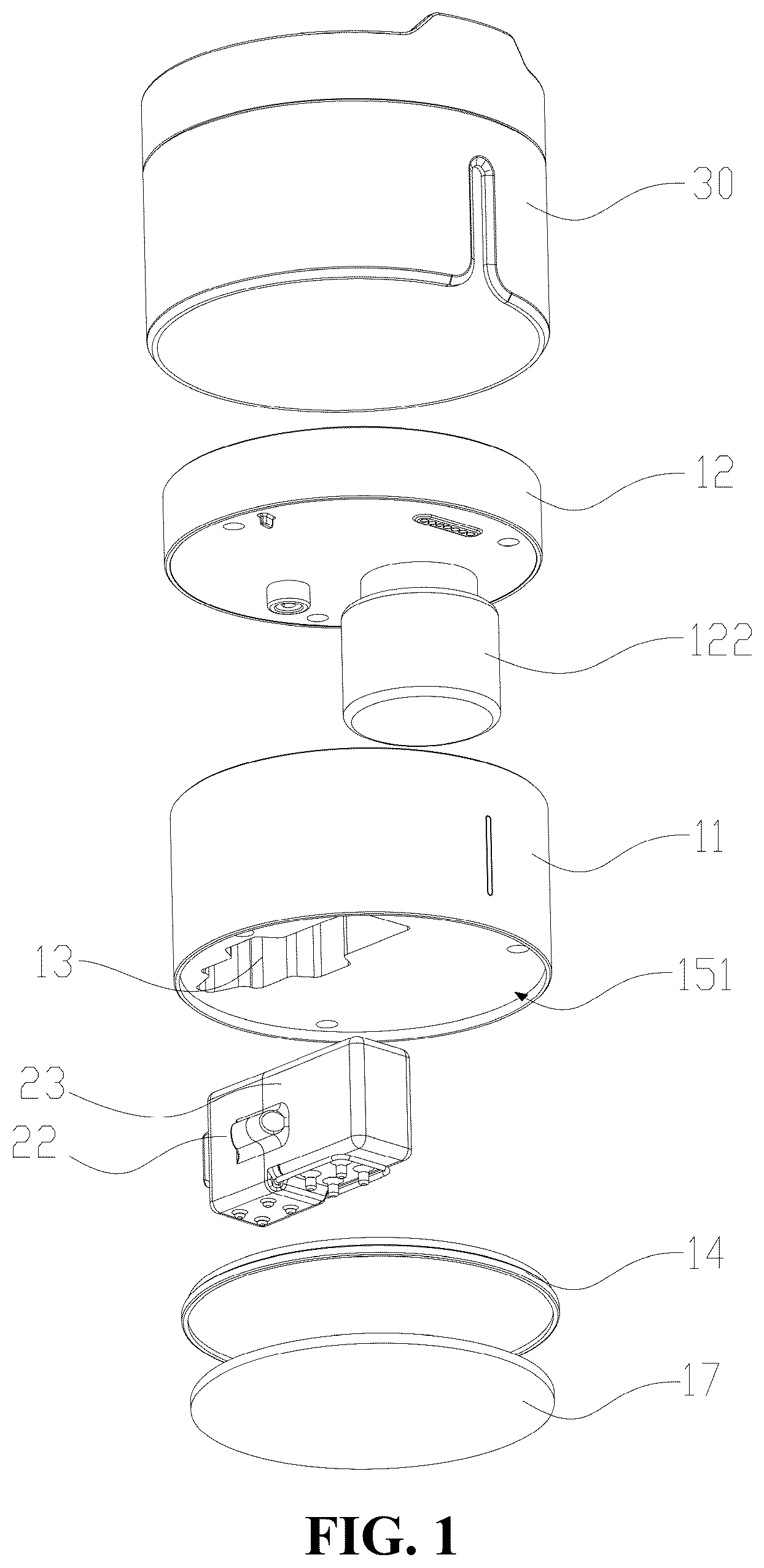 Patent US12599692 Figure 1 – Vehicle-mounted aromatherapy diffuser