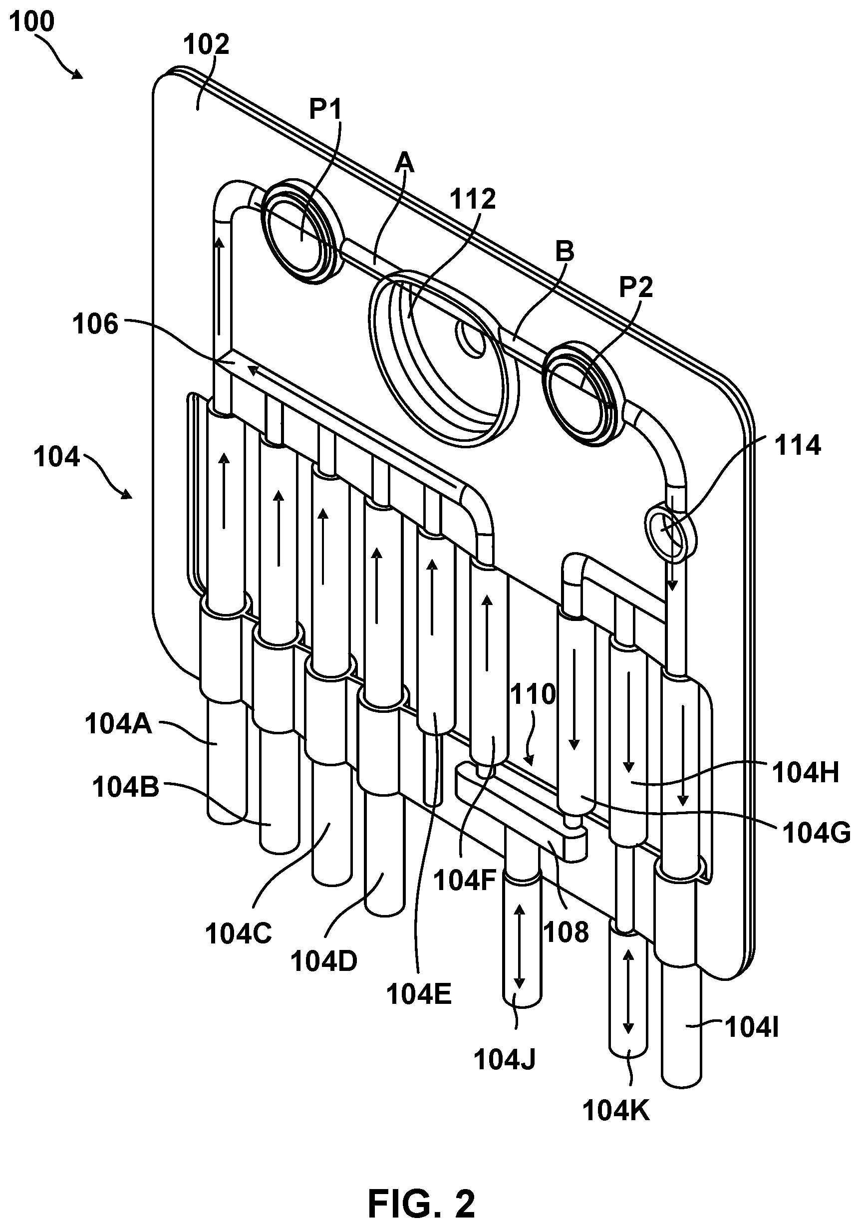 Patent US12599708 Figure 2 – Peritoneal dialysis cassette