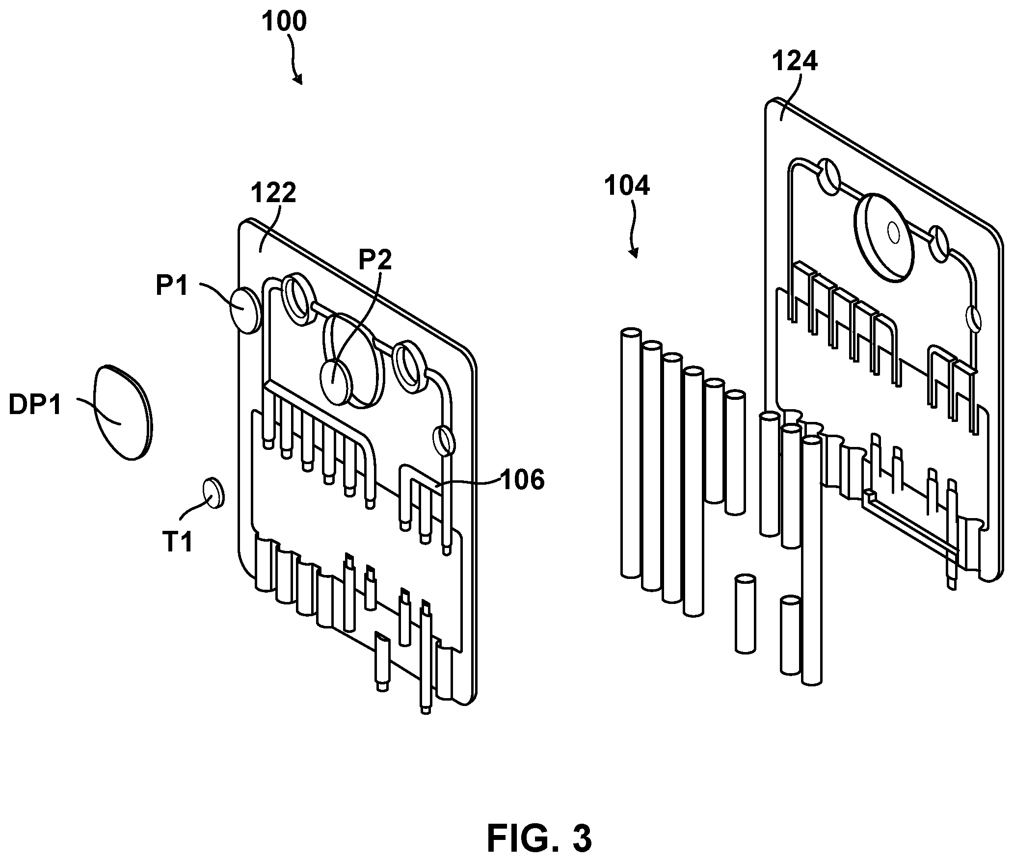 Patent US12599708 Figure 3 – Peritoneal dialysis cassette