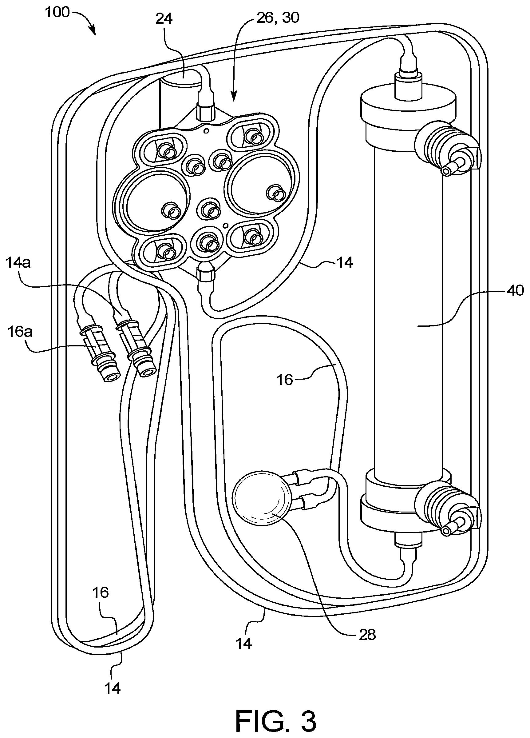 Patent US12599709 Figure 3 – Medical fluid delivery system including remote machine updating and control