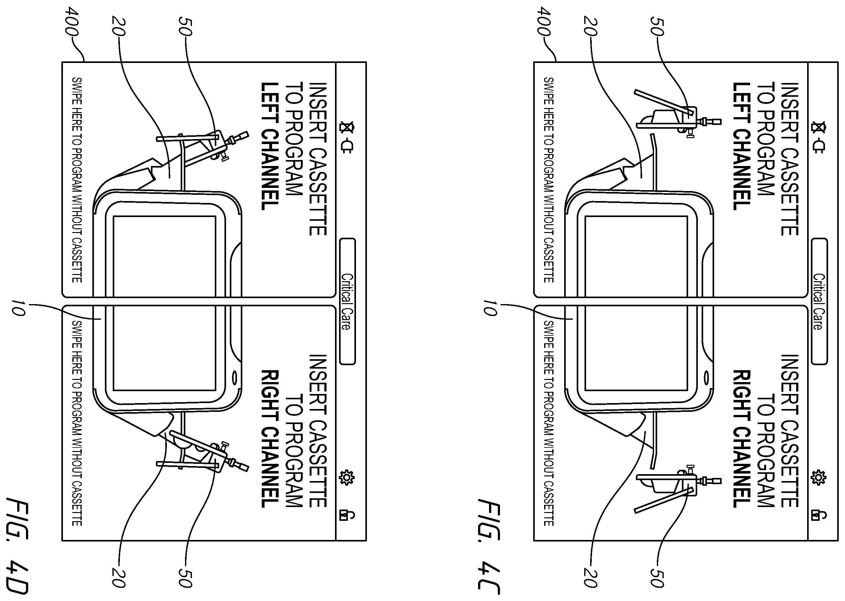Patent US12599716 Figure 13 – Intravenous infusion pump with cassette insertion and pump control user interface