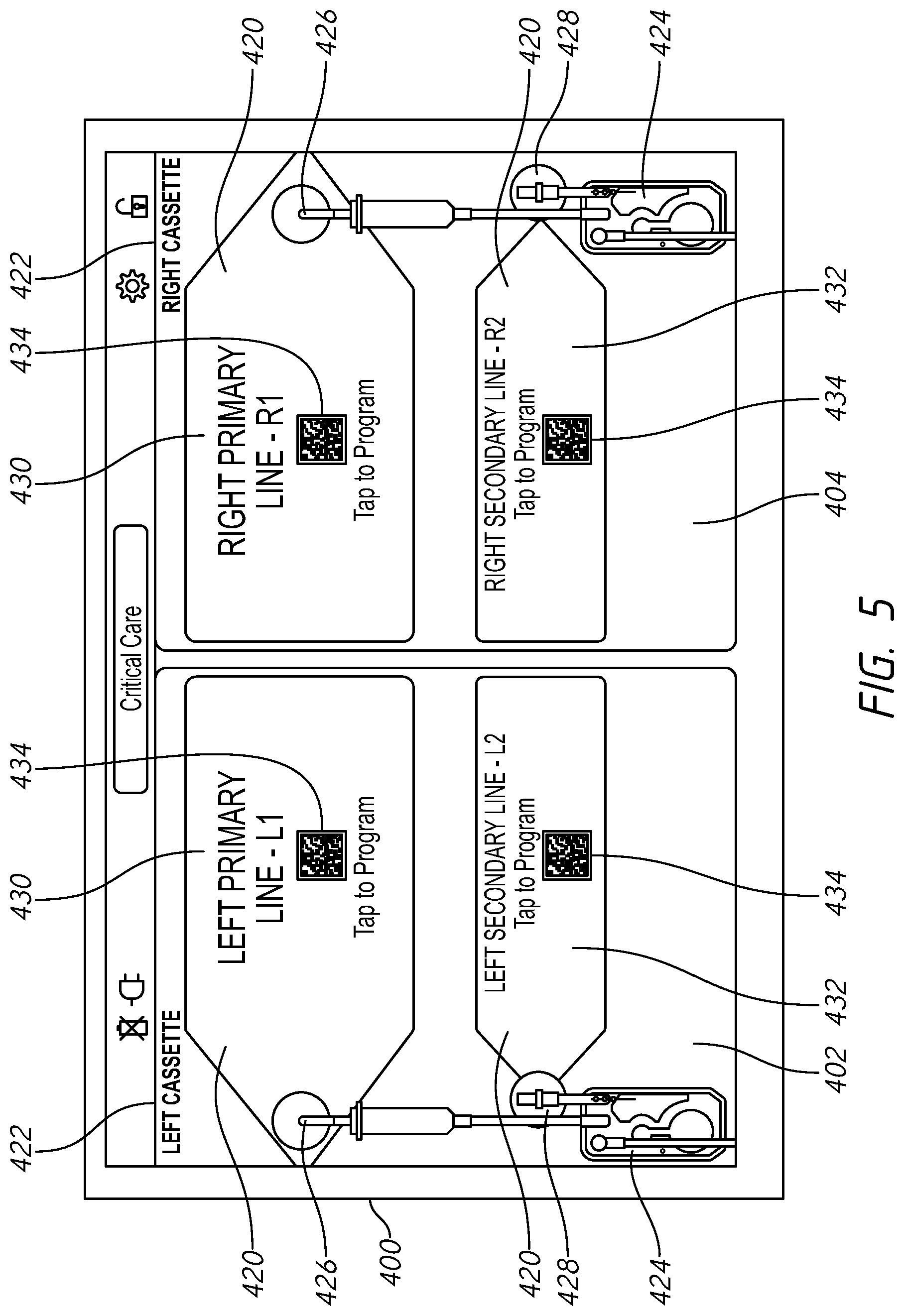 Patent US12599716 Figure 15 – Intravenous infusion pump with cassette insertion and pump control user interface