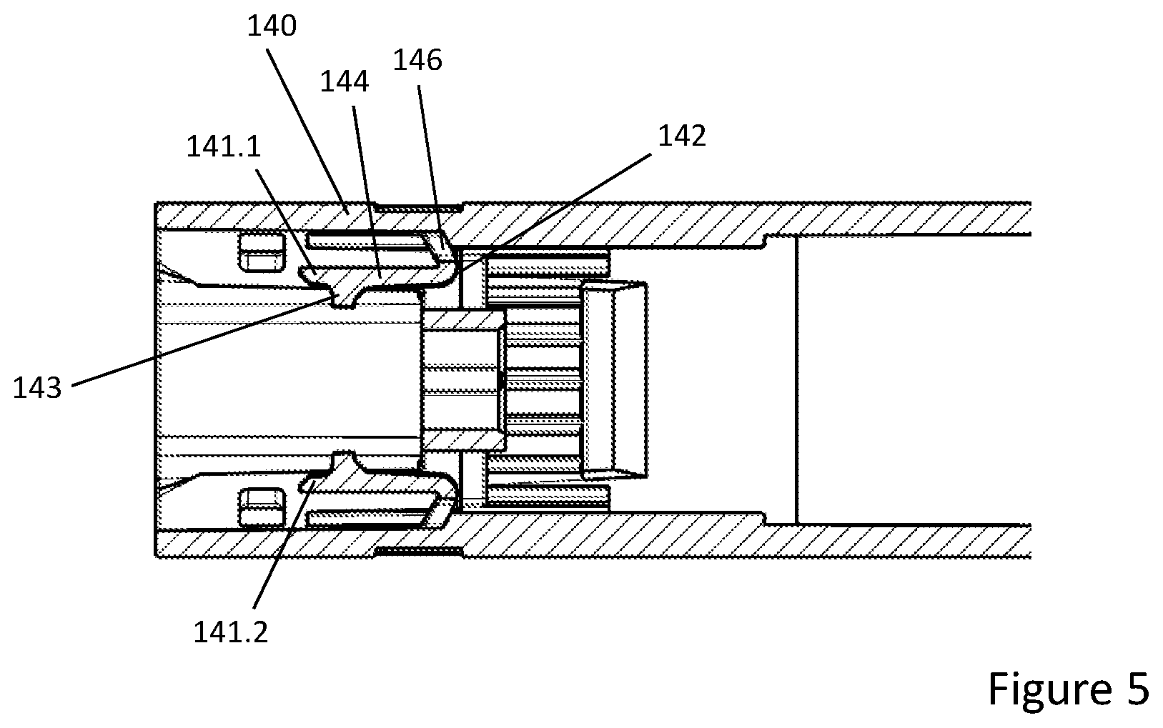 Patent US12599721 Figure 4 – Cartridge fixation for a drug delivery device