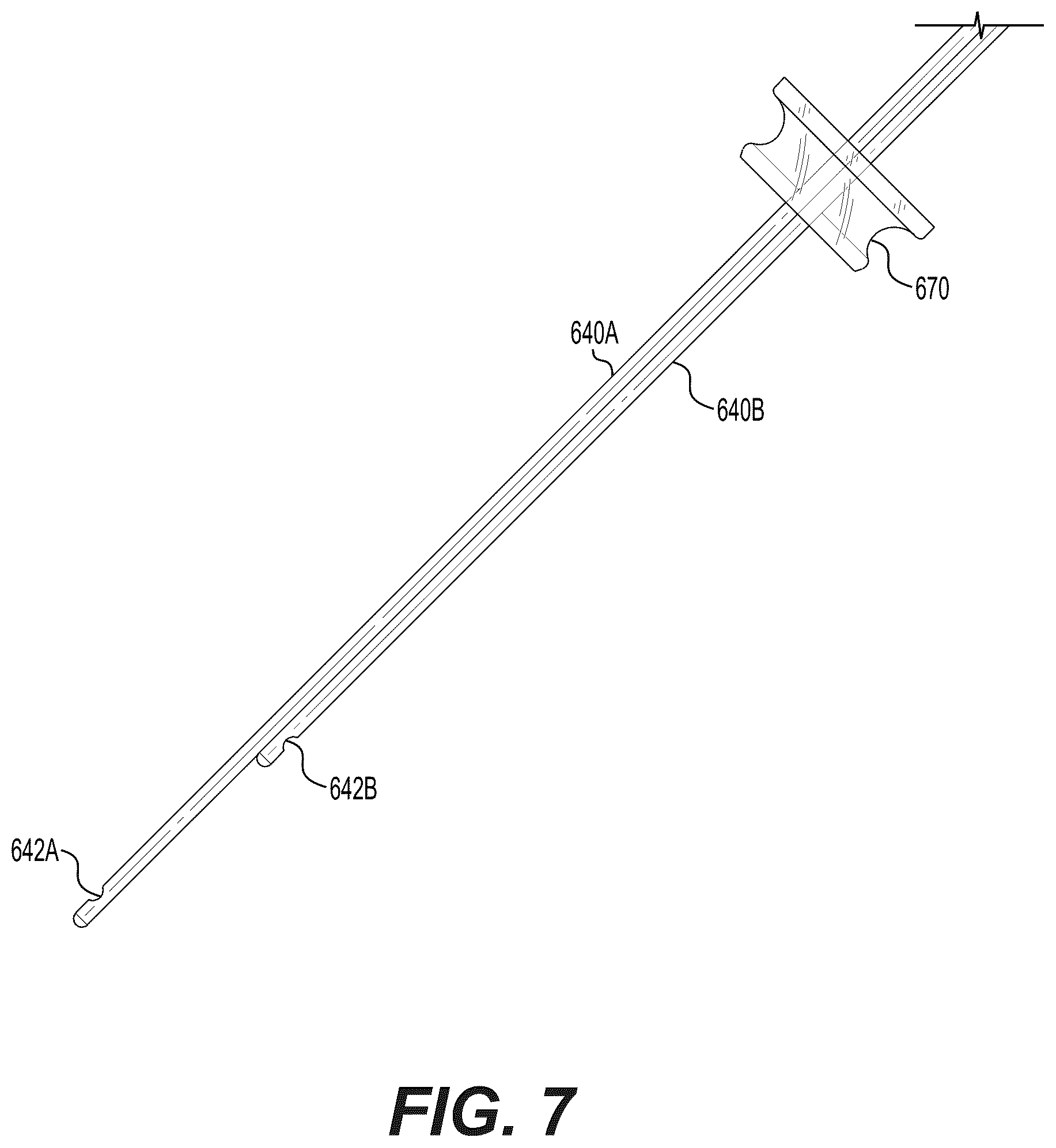 Patent US12599724 Figure 7 – Enhanced dual barrel syringe enclosure with rotational detachment system for simultaneous irrigation and aspiration in endodontic procedures