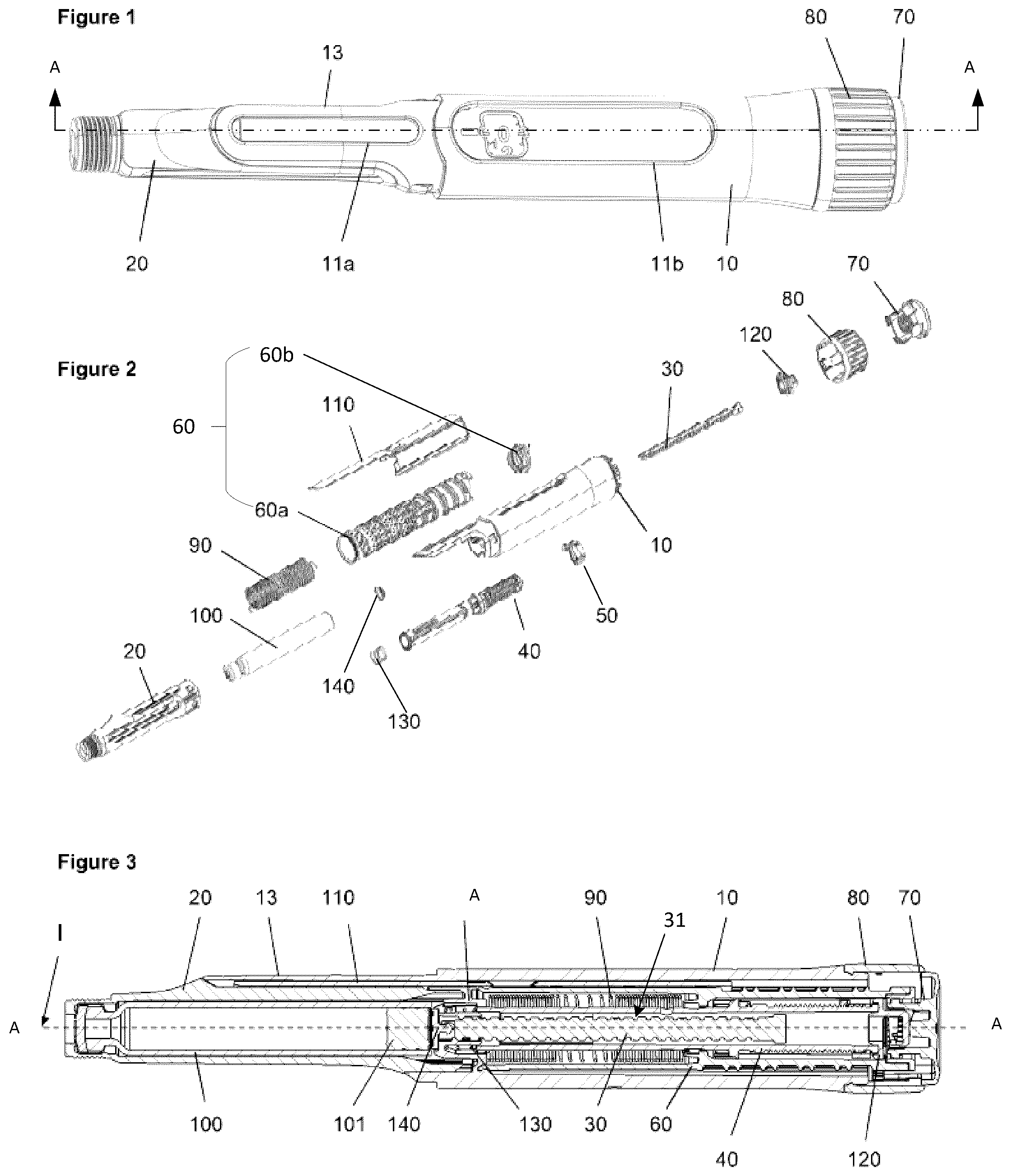 Patent US12599725 Figure 1 – Drive mechanism for an injection device