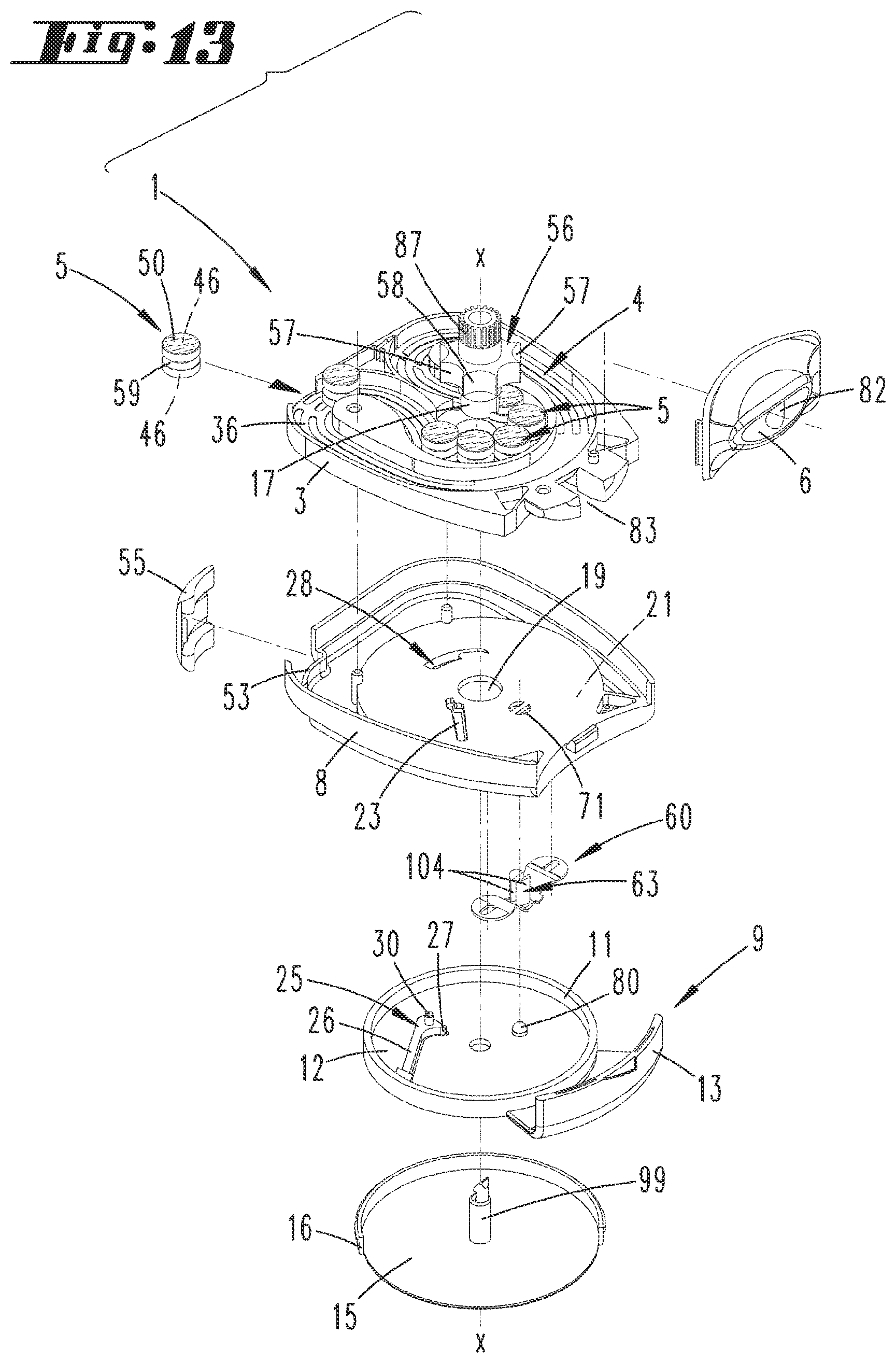 Patent US12599728 Figure 6 – Device for inhaling powder-type substances, substance container for a device of this type and method for filling a device of this type