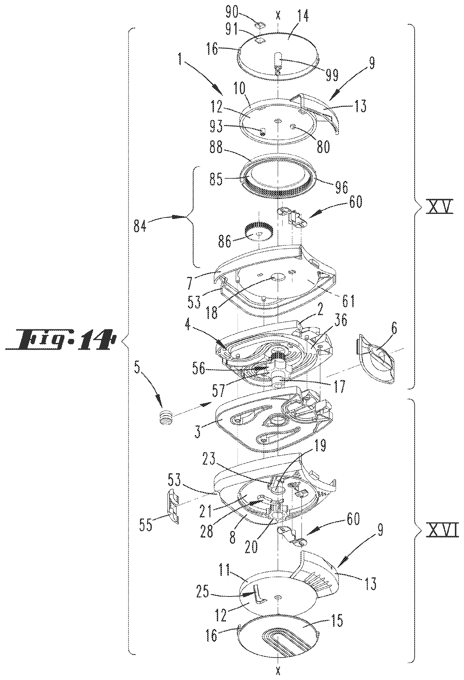 Patent US12599728 Figure 7 – Device for inhaling powder-type substances, substance container for a device of this type and method for filling a device of this type