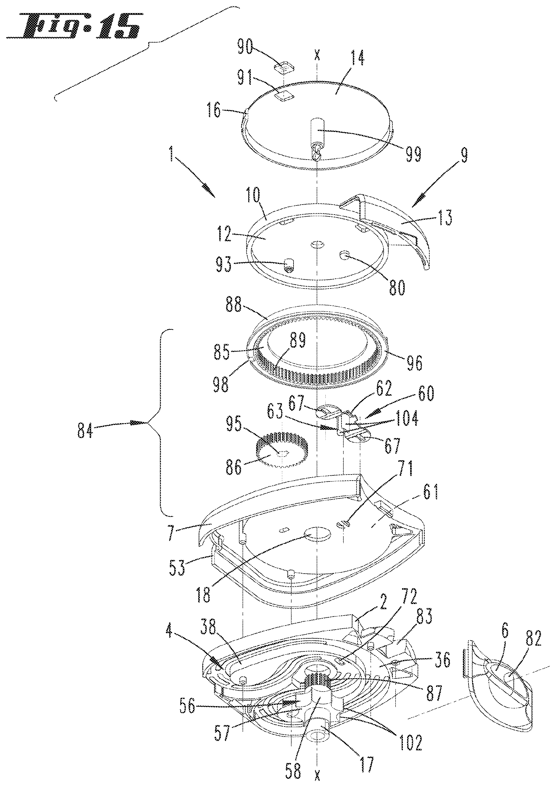 Patent US12599728 Figure 8 – Device for inhaling powder-type substances, substance container for a device of this type and method for filling a device of this type