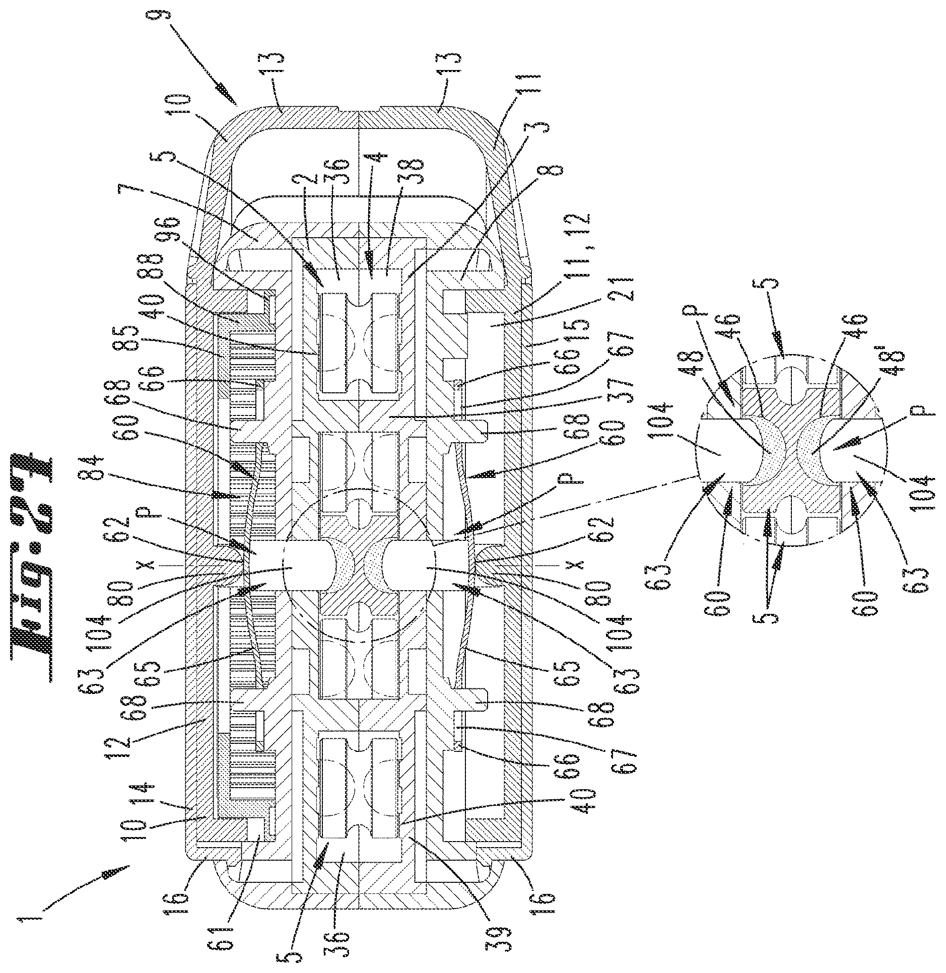 Patent US12599728 Figure 19 – Device for inhaling powder-type substances, substance container for a device of this type and method for filling a device of this type