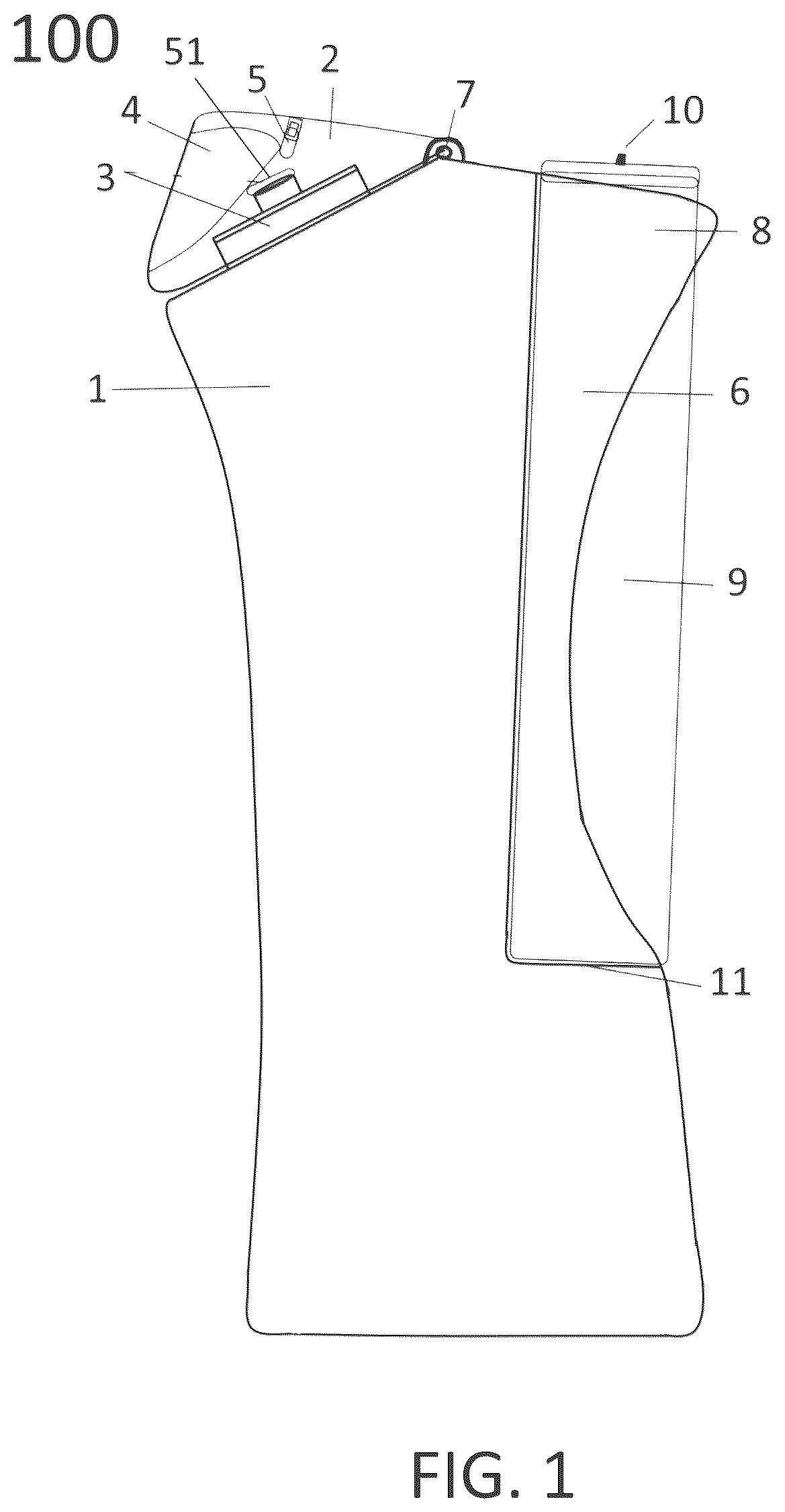Patent US12599729 Figure 1 – Personal container with attachment mechanism