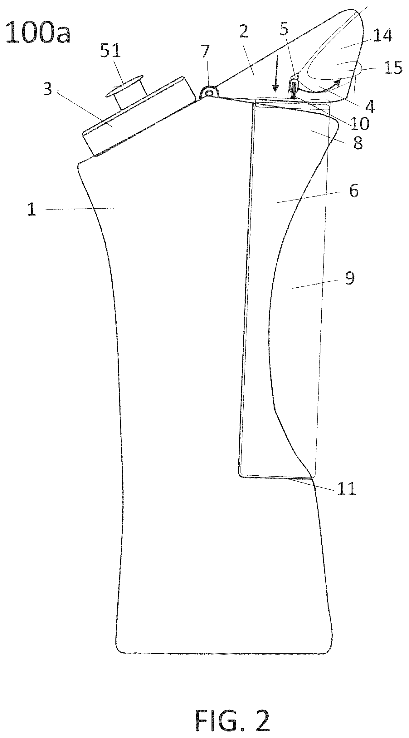 Patent US12599729 Figure 2 – Personal container with attachment mechanism