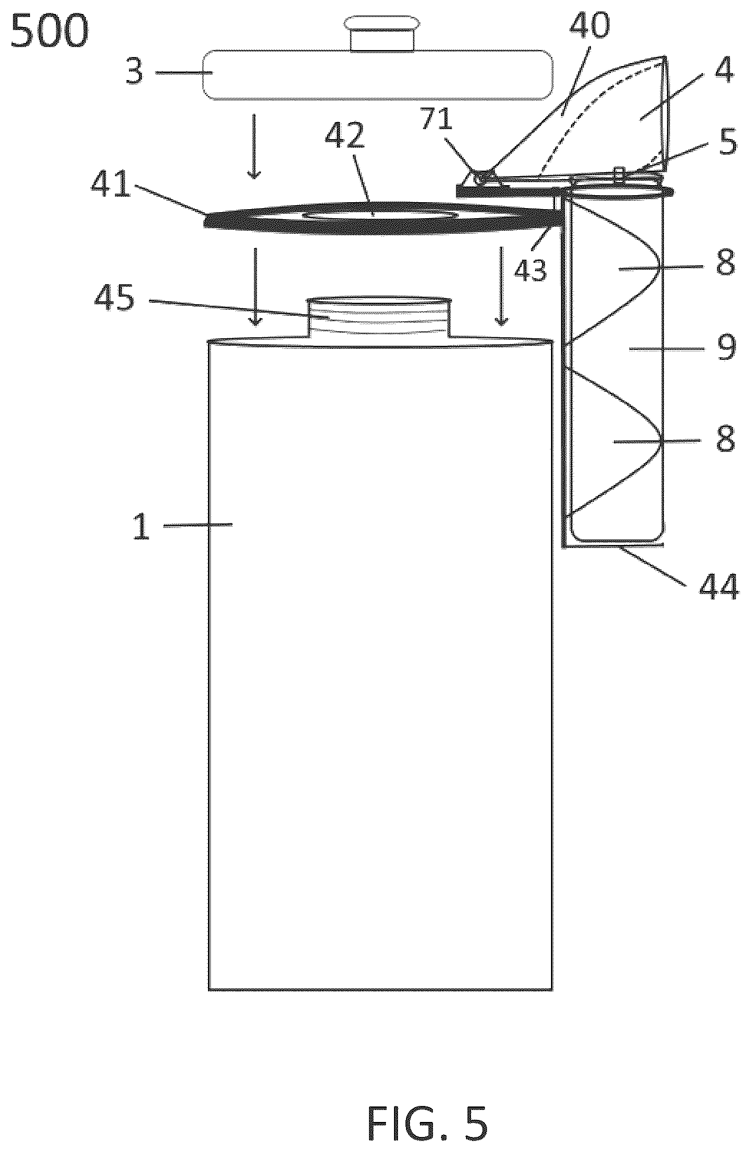 Patent US12599729 Figure 5 – Personal container with attachment mechanism