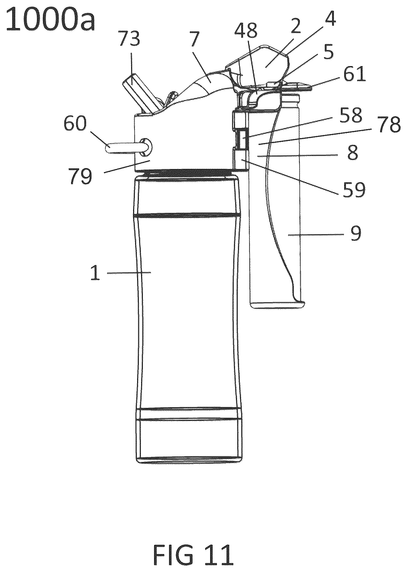 Patent US12599729 Figure 11 – Personal container with attachment mechanism