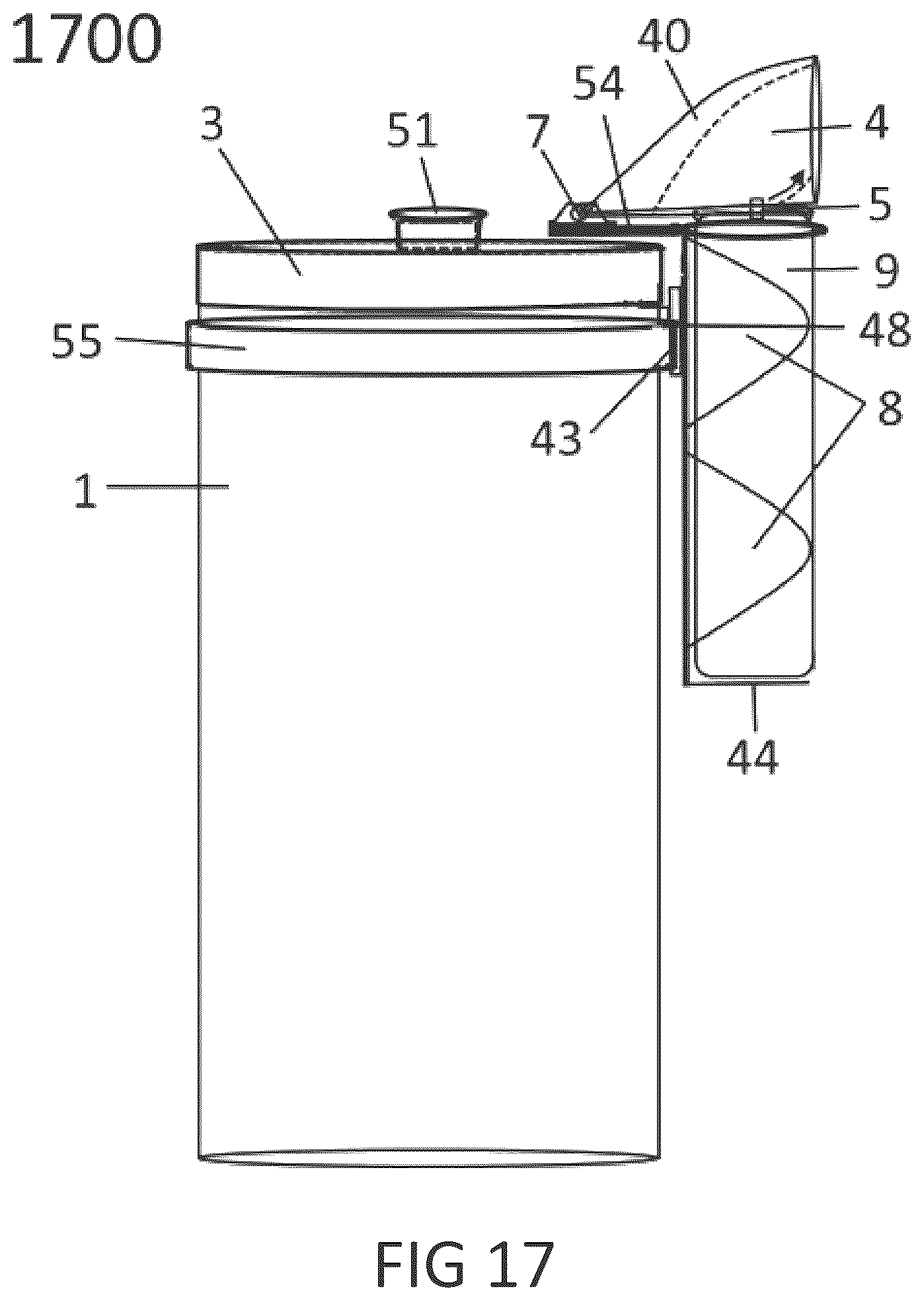 Patent US12599729 Figure 17 – Personal container with attachment mechanism