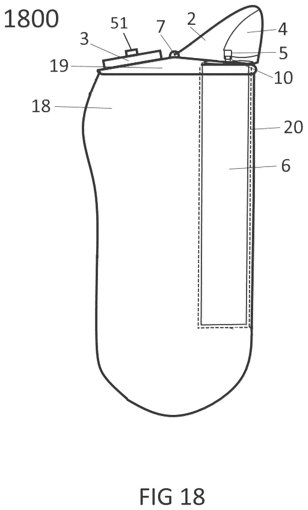 Patent US12599729 Figure 18 – Personal container with attachment mechanism