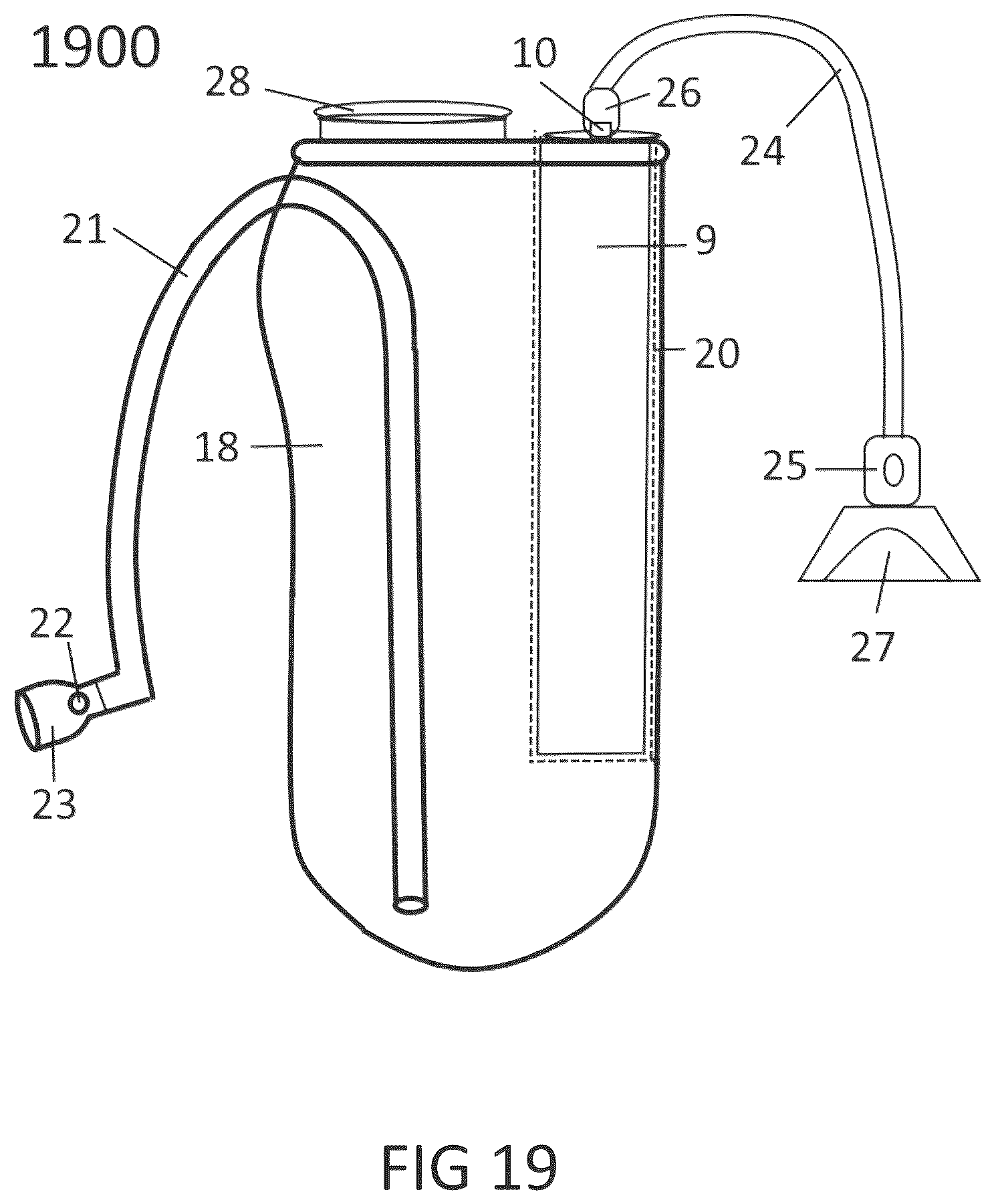 Patent US12599729 Figure 19 – Personal container with attachment mechanism