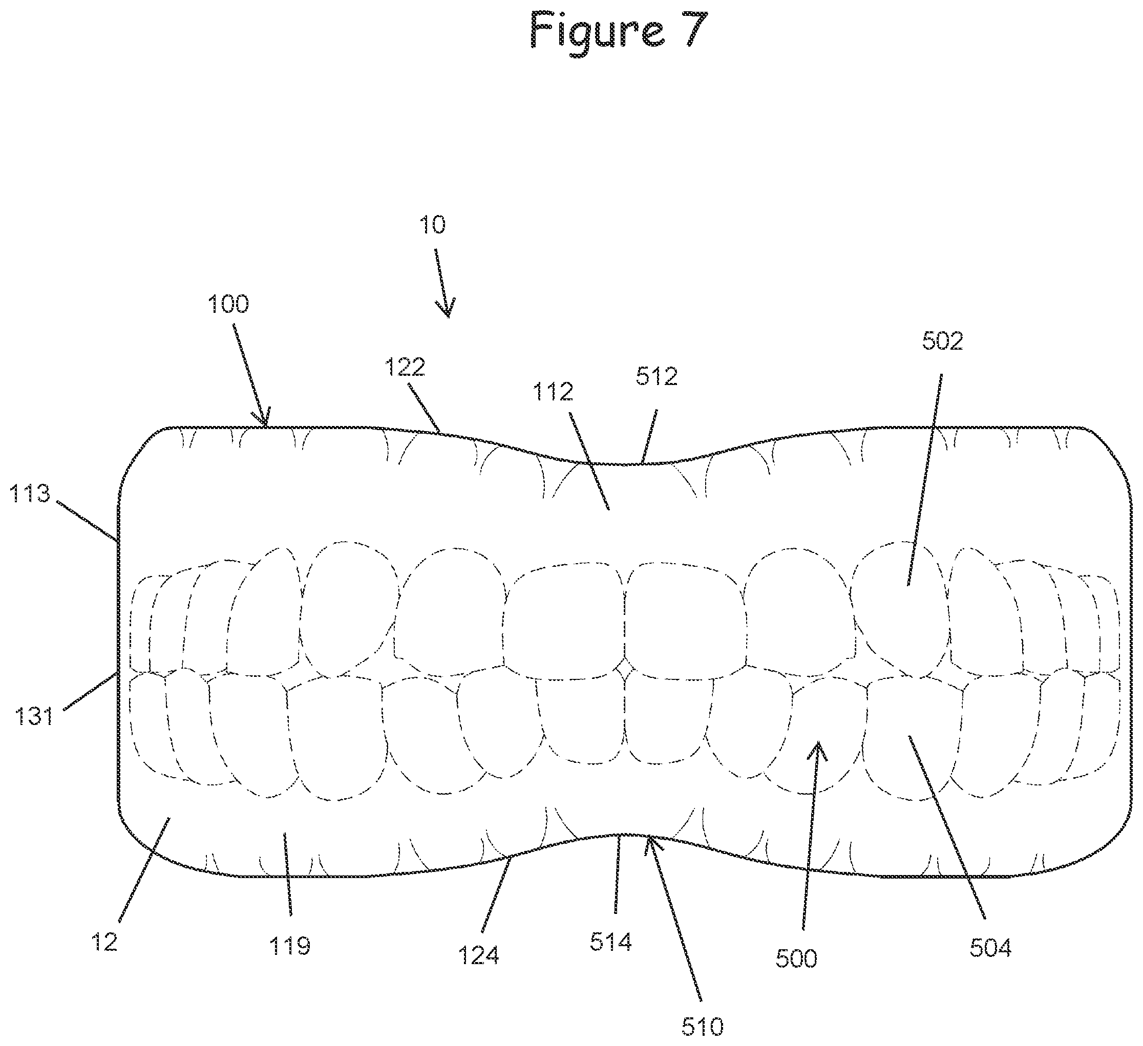 Patent US12599740 Figure 7 – Oral appliance for use with CPAP headgear