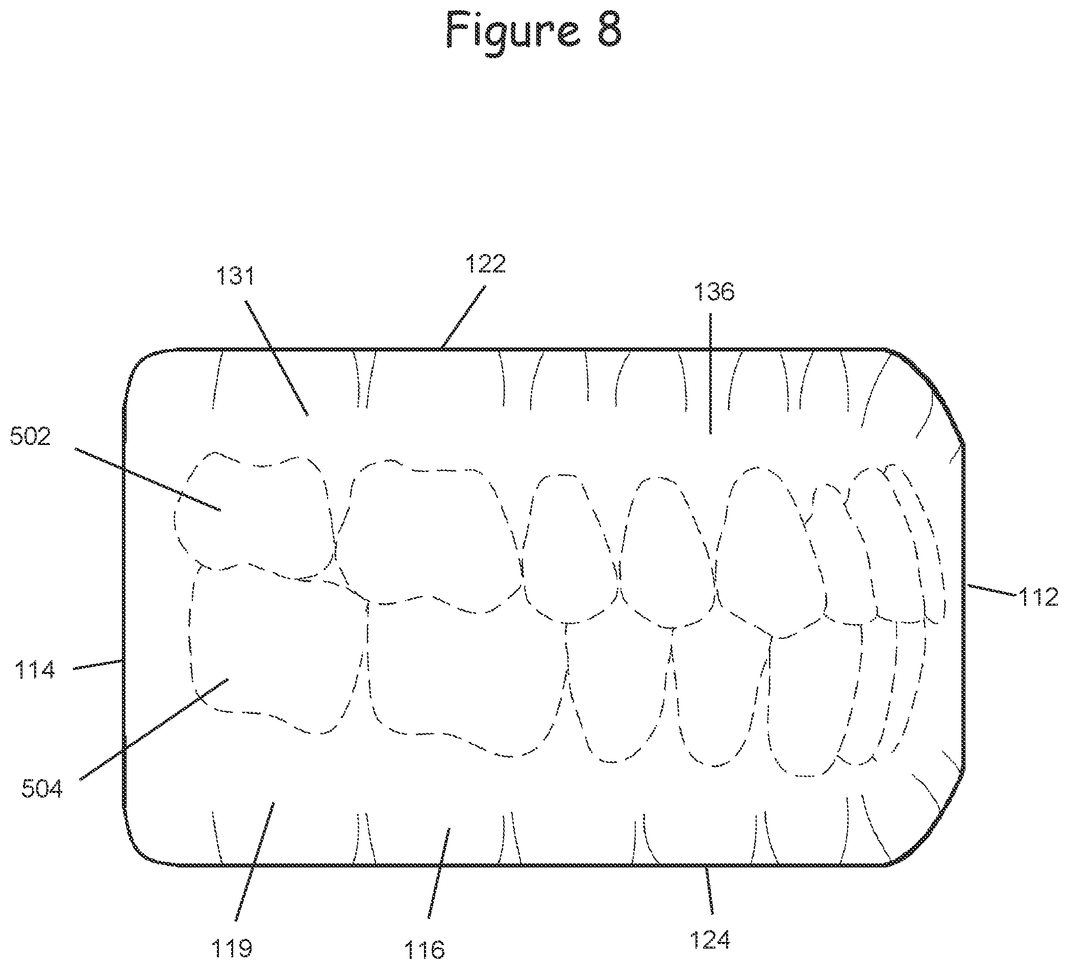 Patent US12599740 Figure 8 – Oral appliance for use with CPAP headgear