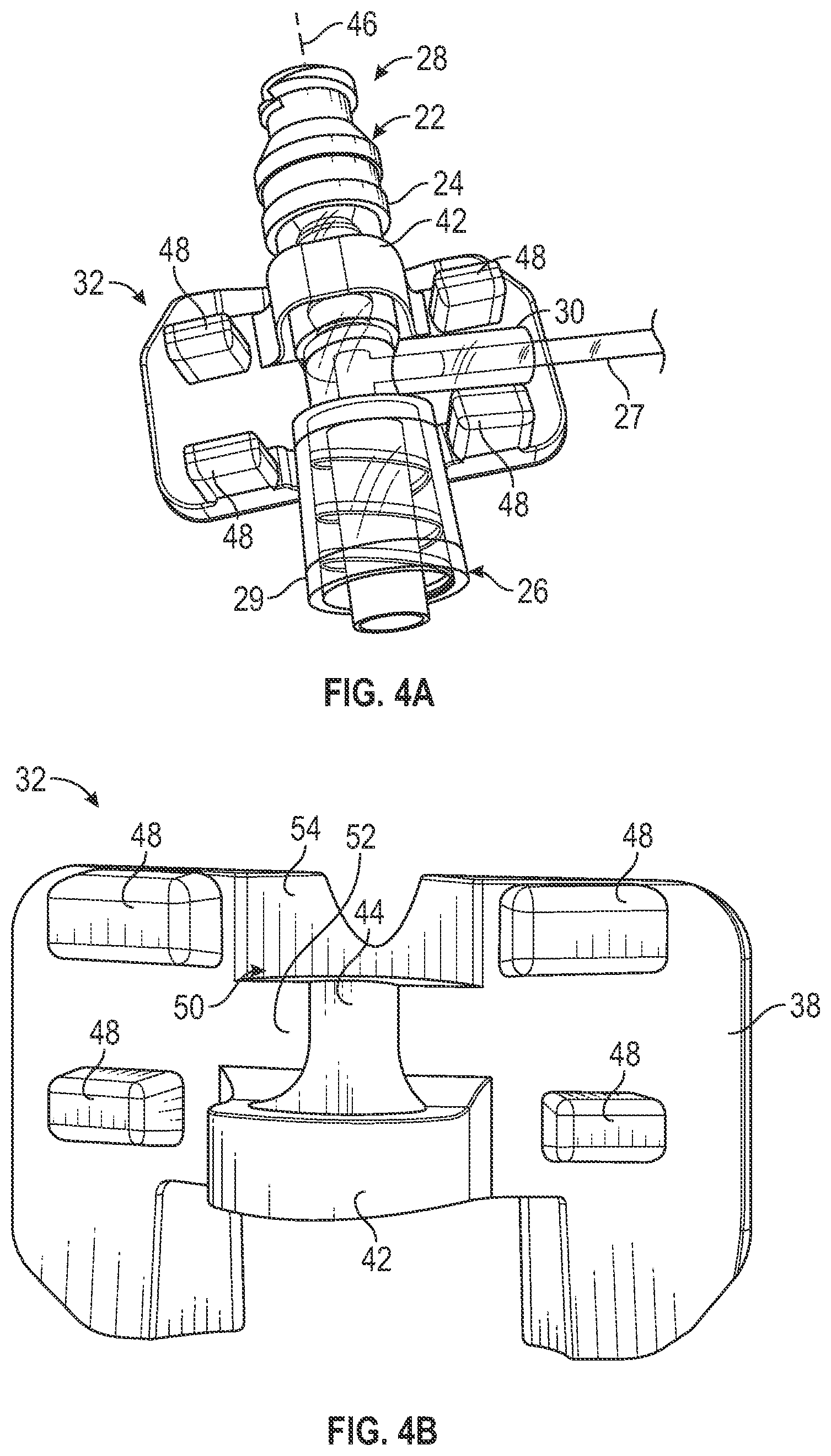 Patent US12599750 Figure 4 – Vascular access connector support device, systems, and methods