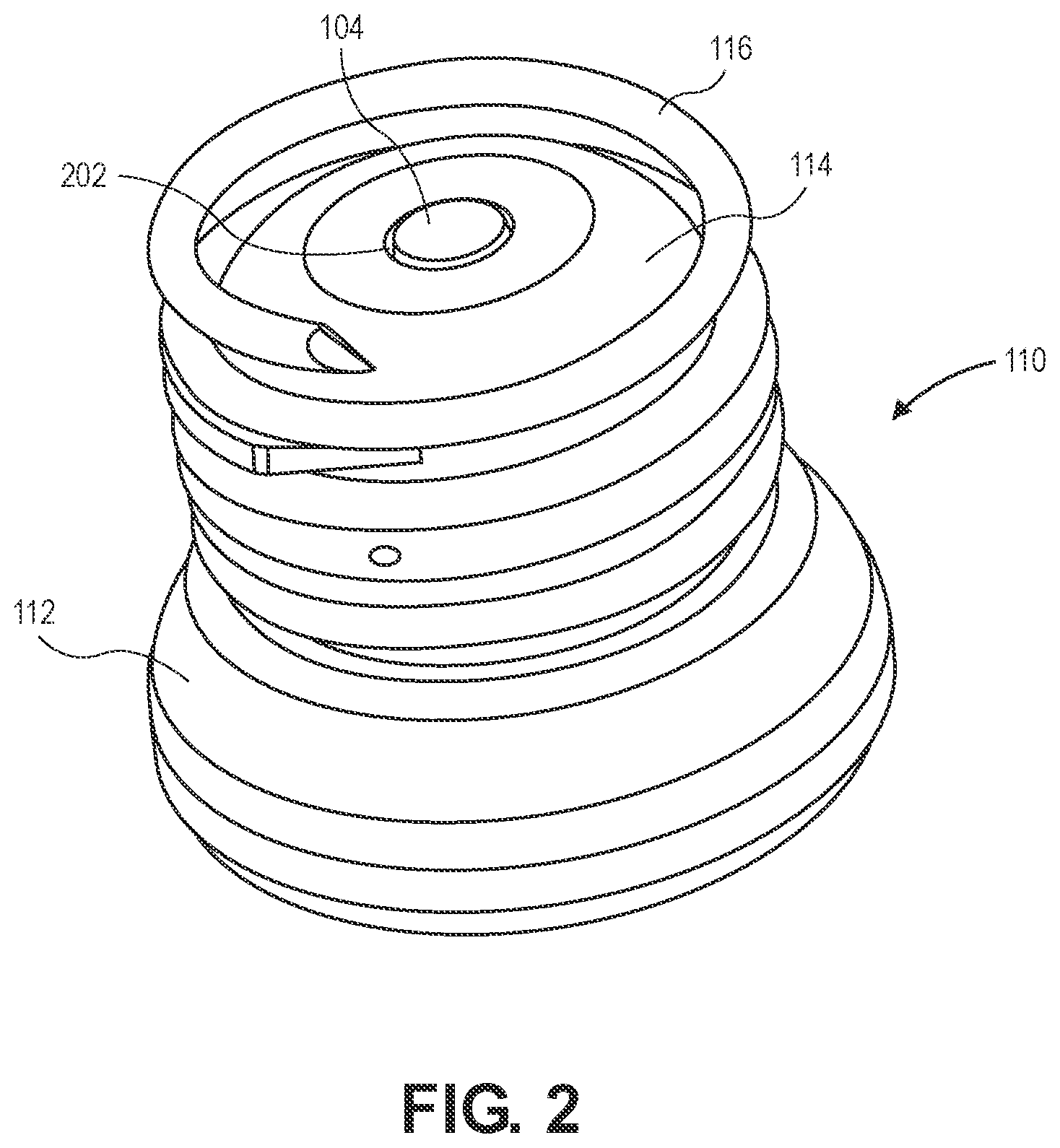 Patent US12599764 Figure 2 – Header assembly having controlled therapeutic agent release