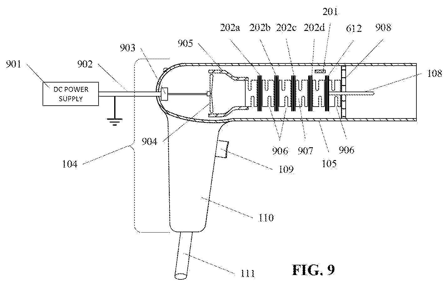 Patent US12599775 Figure 9 – Pulsed radio frequency therapy system, apparatus and method for using same