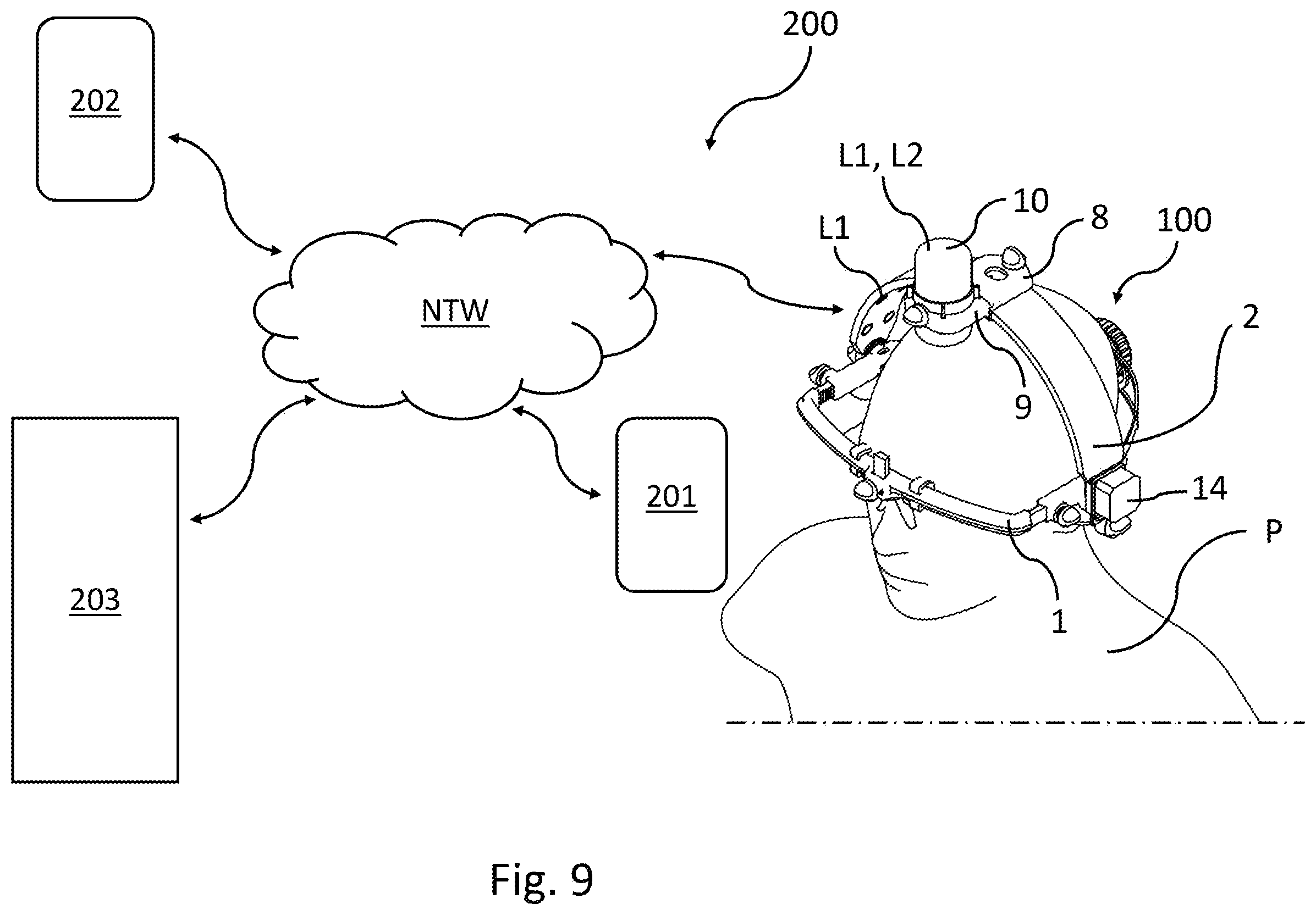 Patent US12599785 Figure 7 – Stereotactic device wearable by a patient for low-intensity focused-ultrasound neuromodulation