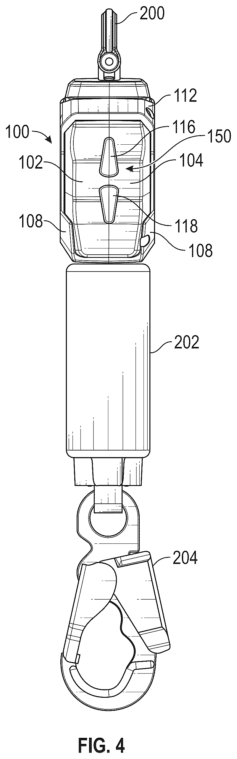 Patent US12599791 Figure 4 – Self-retracting lifeline housing