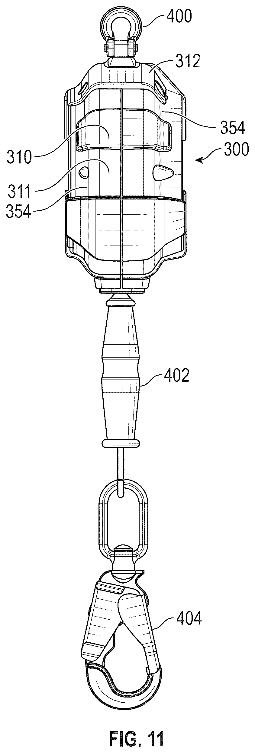 Patent US12599791 Figure 10 – Self-retracting lifeline housing