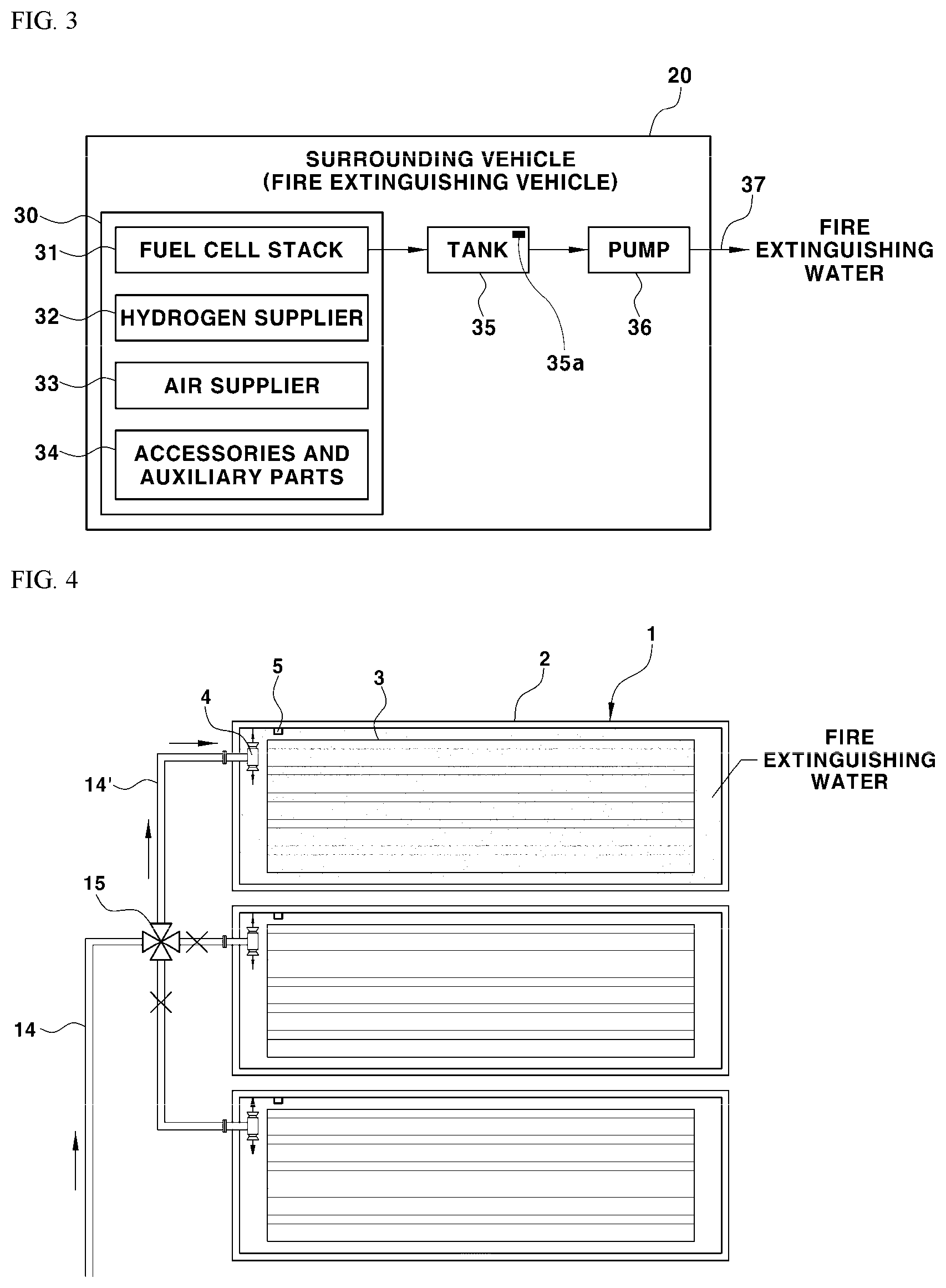 Patent US12599793 Figure 3 – Cooperative fire extinguishing system for vehicle
