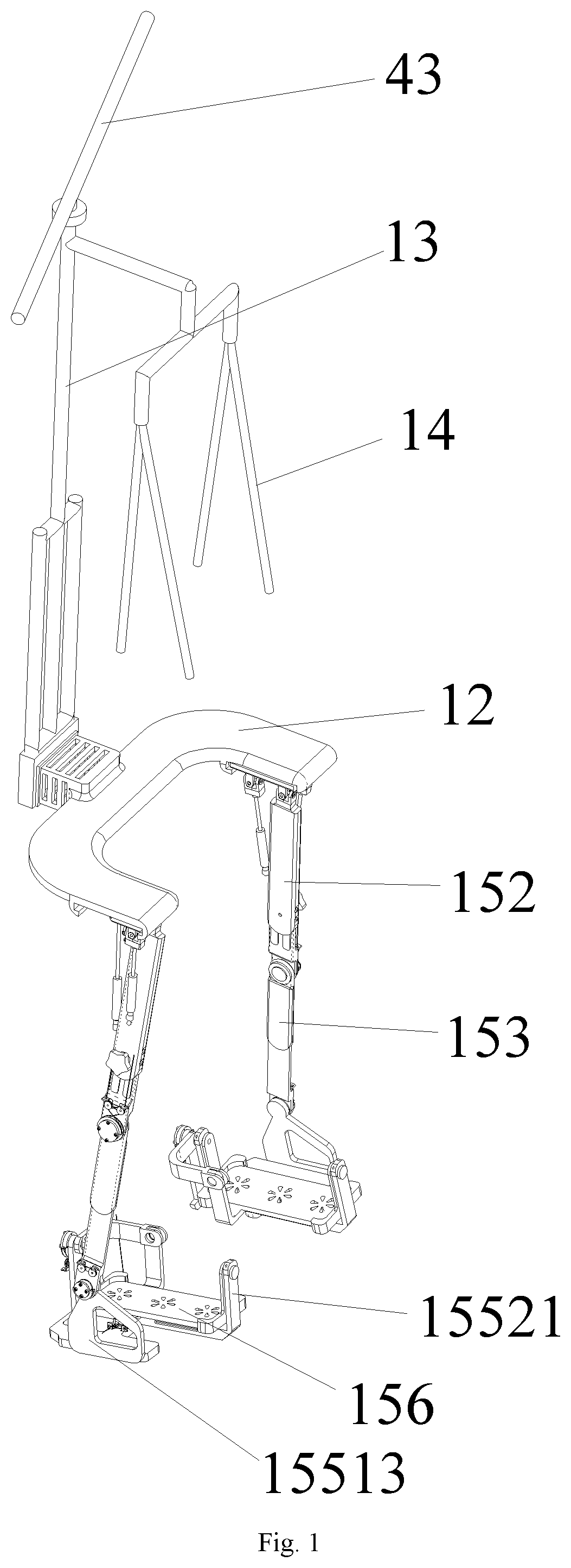 Patent US12599802 — Training mechanism and robot for water-based lower-limb rehabilitation — Figure 1