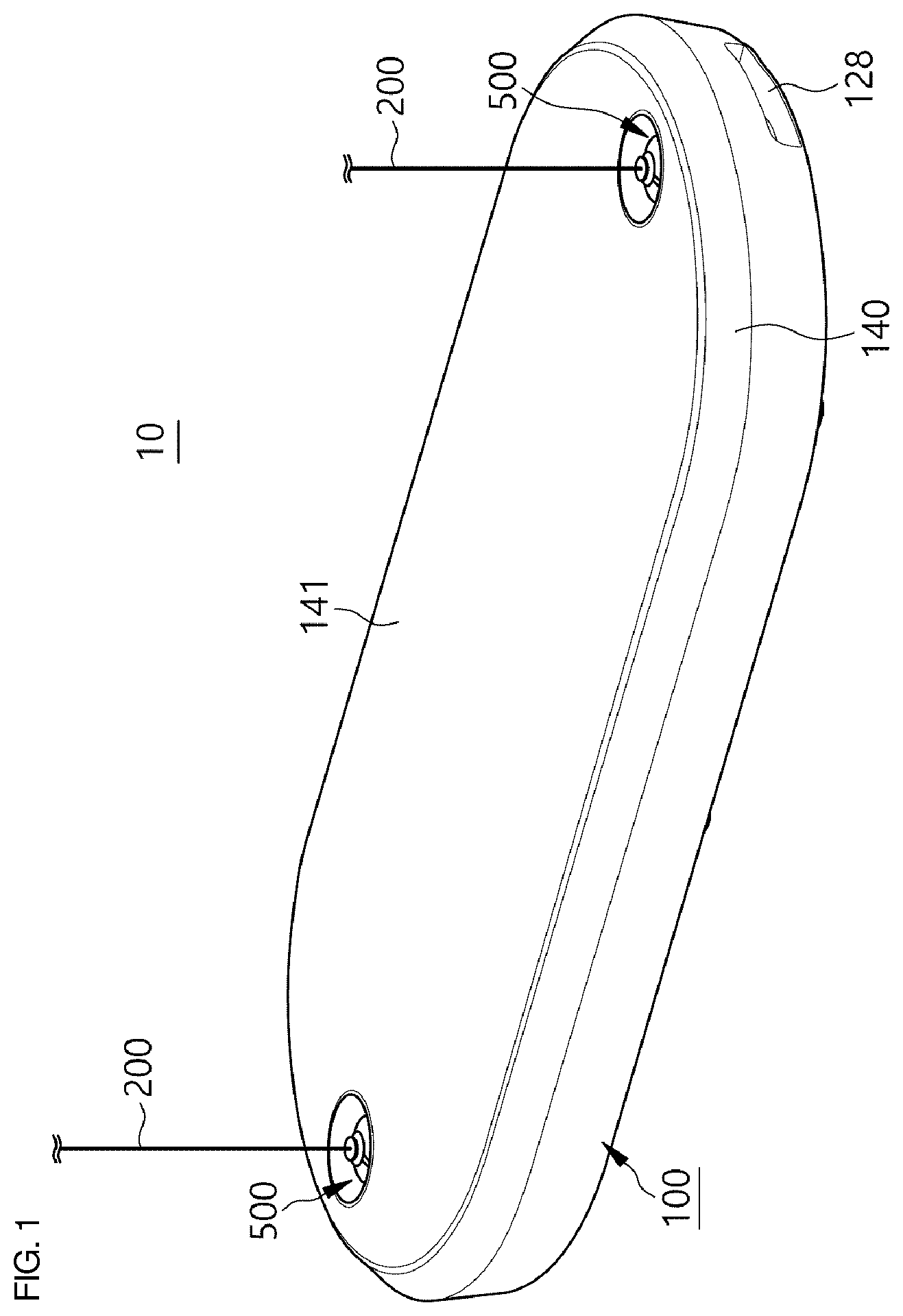 Patent US12599808 Figure 1 – Mat-type exercise device