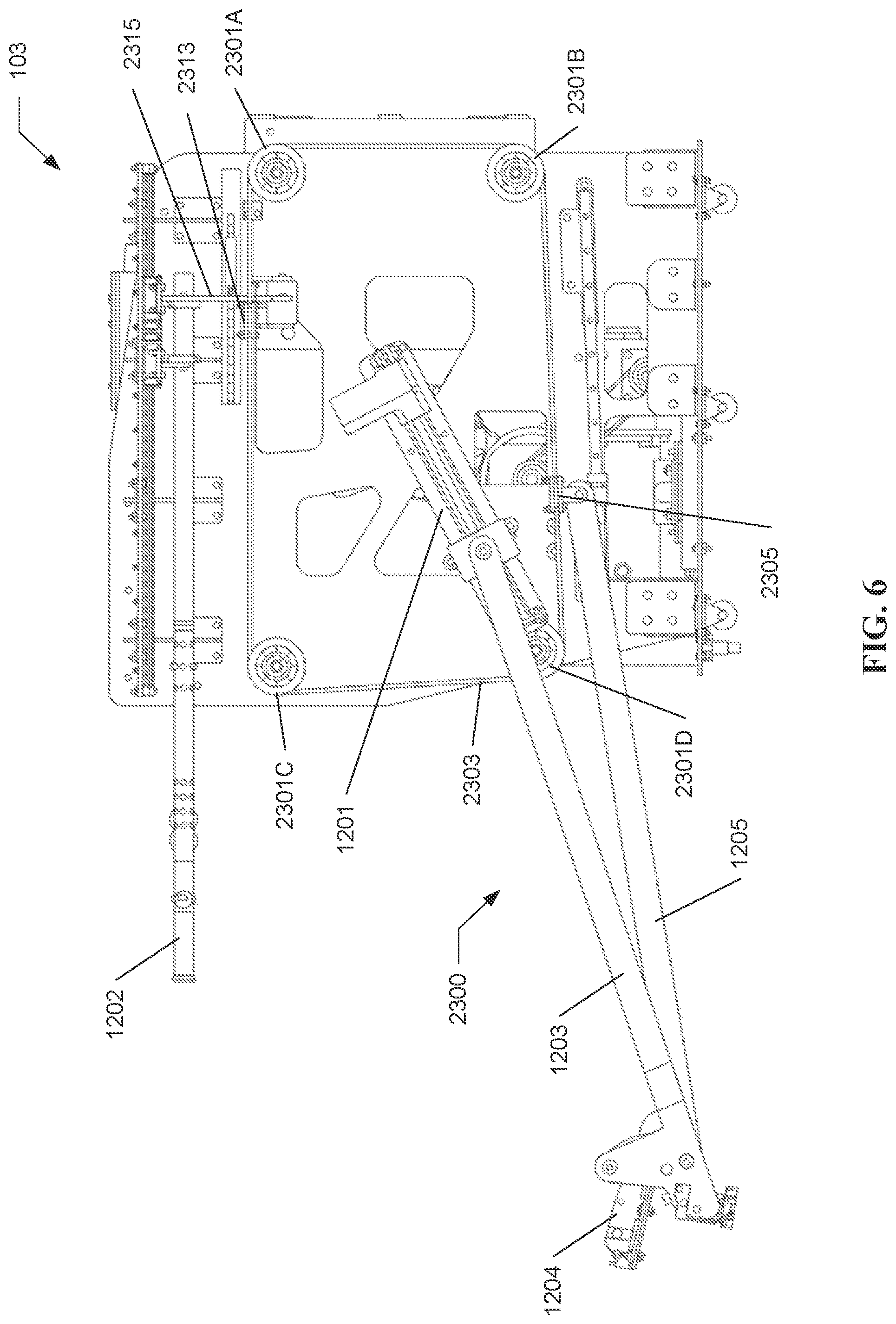 Patent US12599809 Figure 6 – Handle driving mechanism for locomotion rehabilitation
