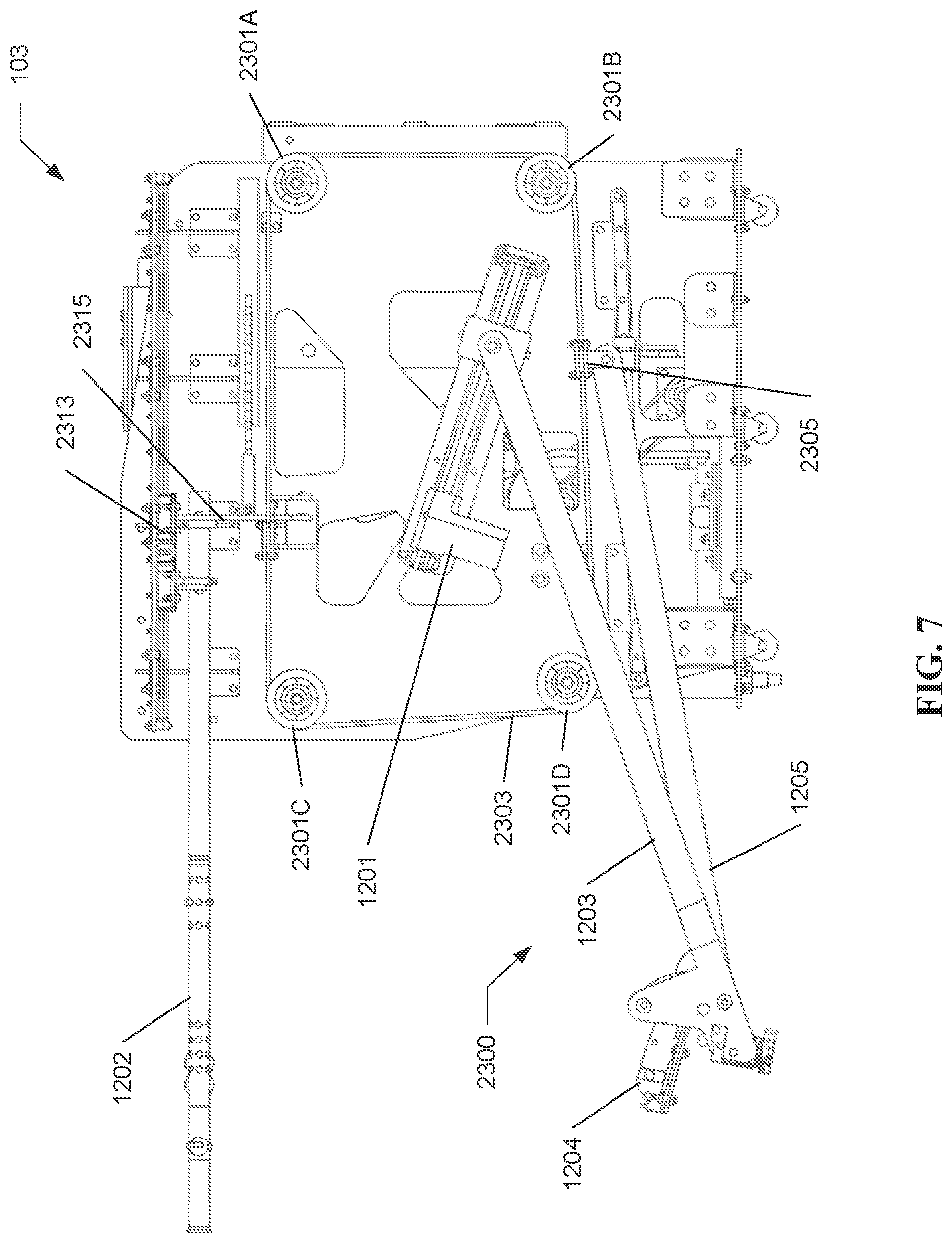 Patent US12599809 Figure 7 – Handle driving mechanism for locomotion rehabilitation