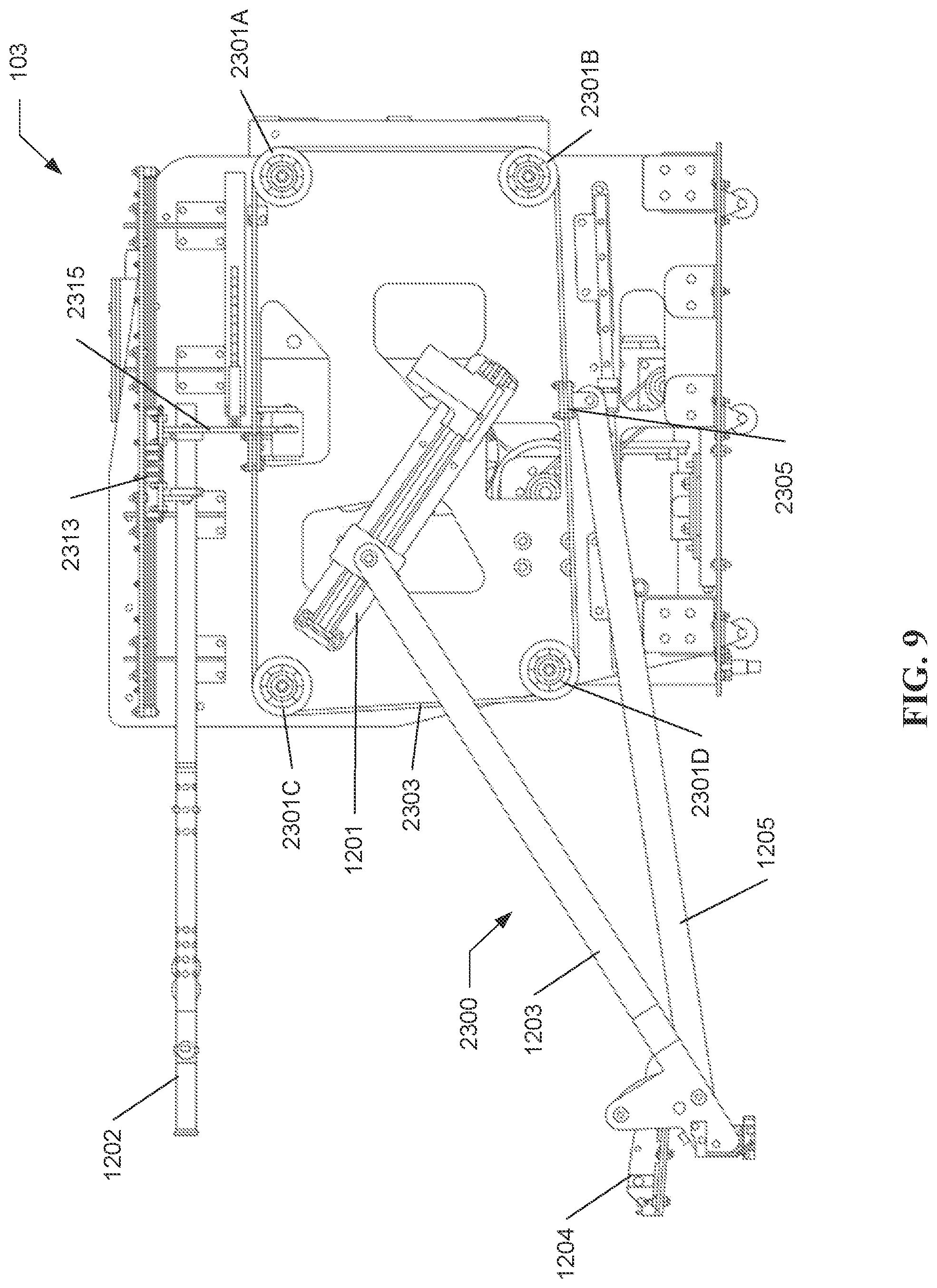 Patent US12599809 Figure 9 – Handle driving mechanism for locomotion rehabilitation