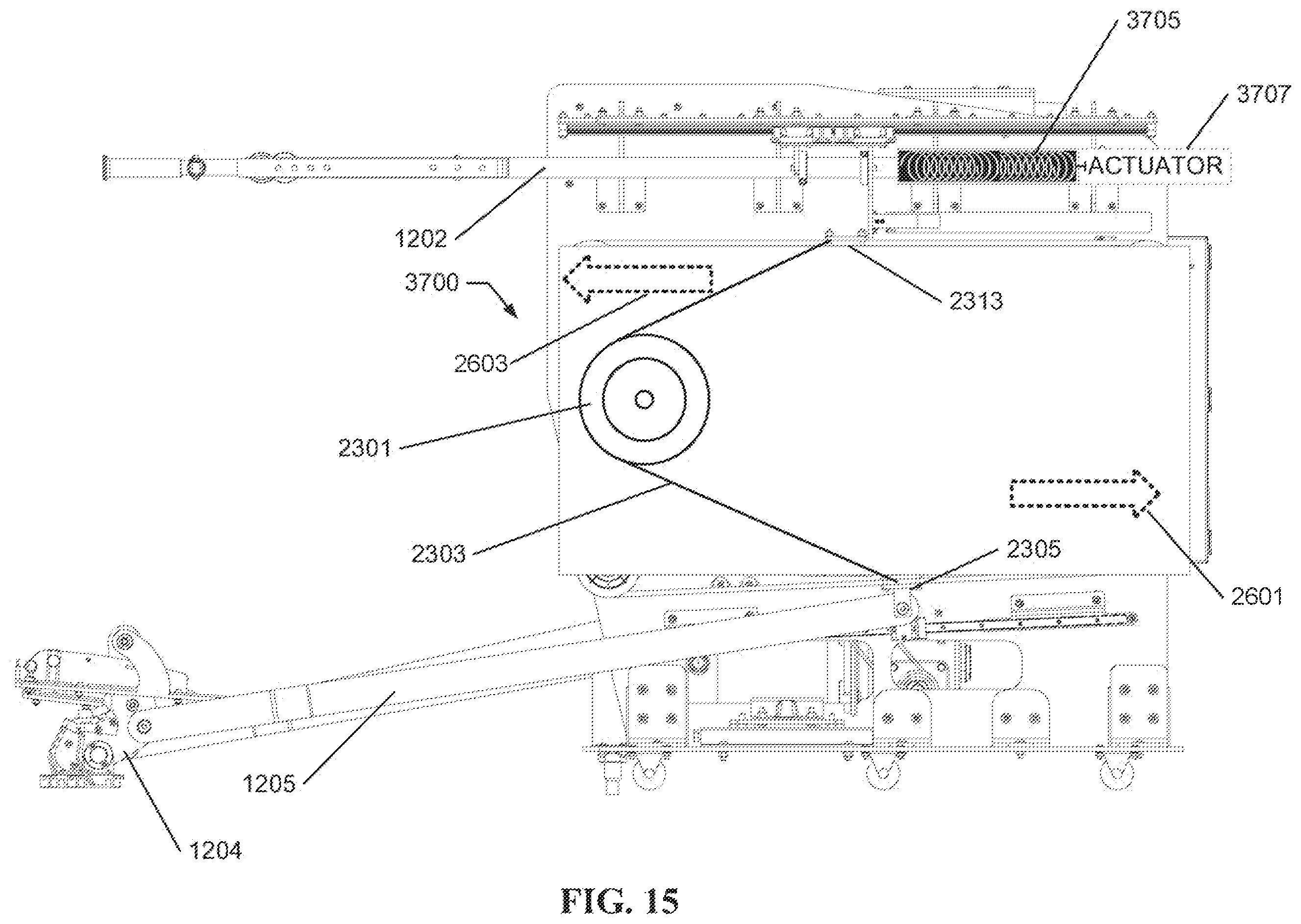 Patent US12599809 Figure 15 – Handle driving mechanism for locomotion rehabilitation