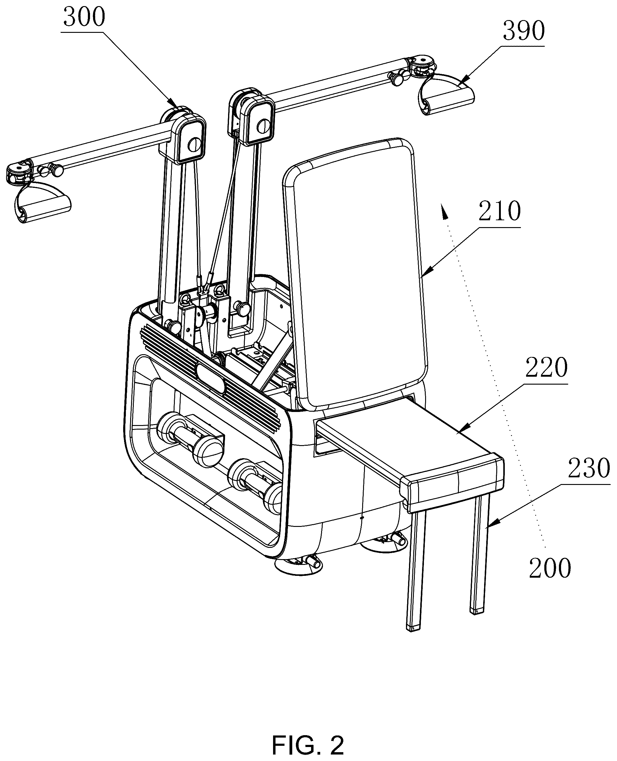 Patent US12599812 Figure 2 – Comprehensive multifunctional fitness cabinet