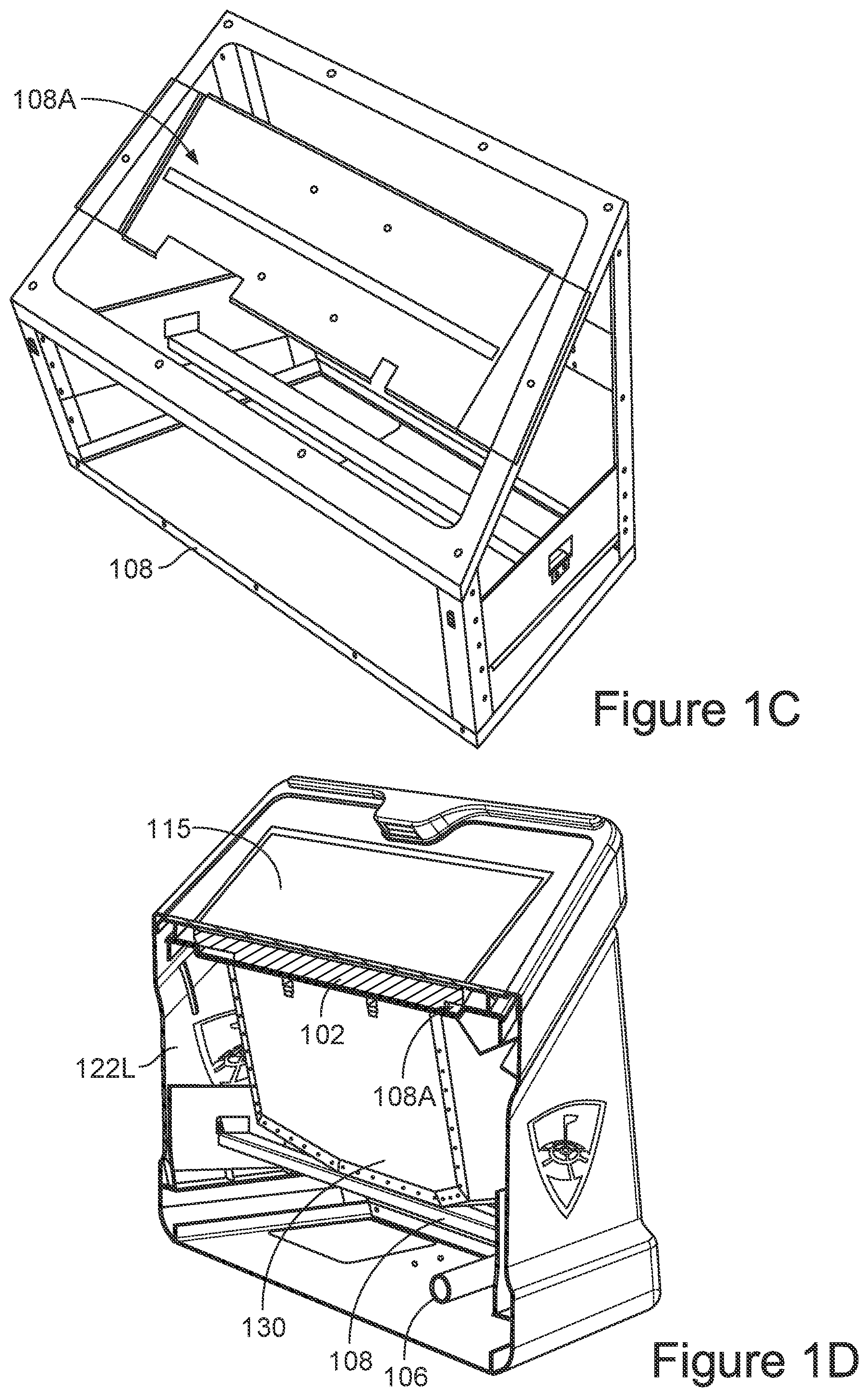 Patent US12599816 Figure 2 – Golf ball dispenser with embedded display device, separate front waterfall panel and/or blower assembly