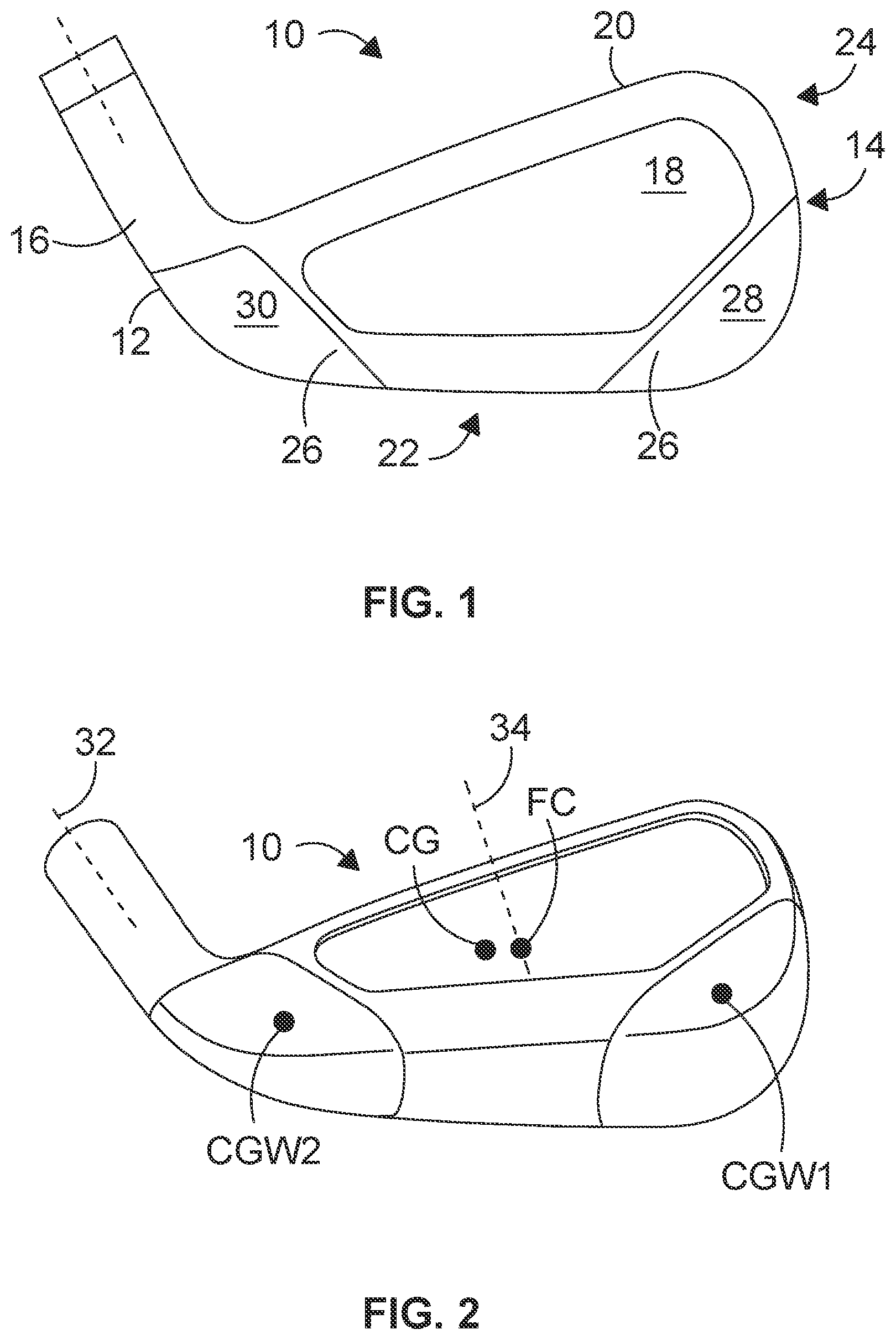 Patent US12599820 Figure 1 – Weighted iron set
