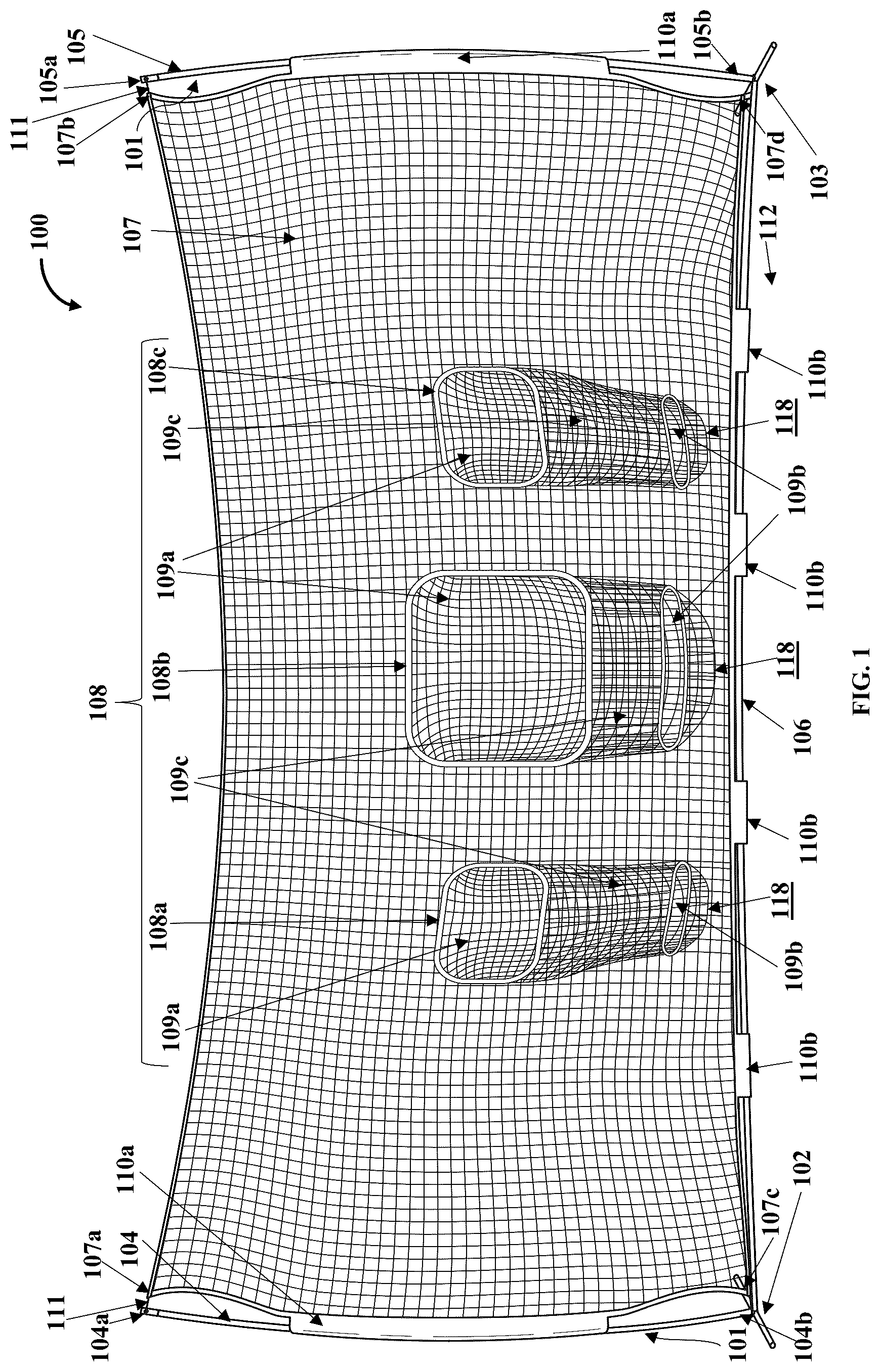 Patent US12599823 Figure 1 – Portable disc sport training apparatus