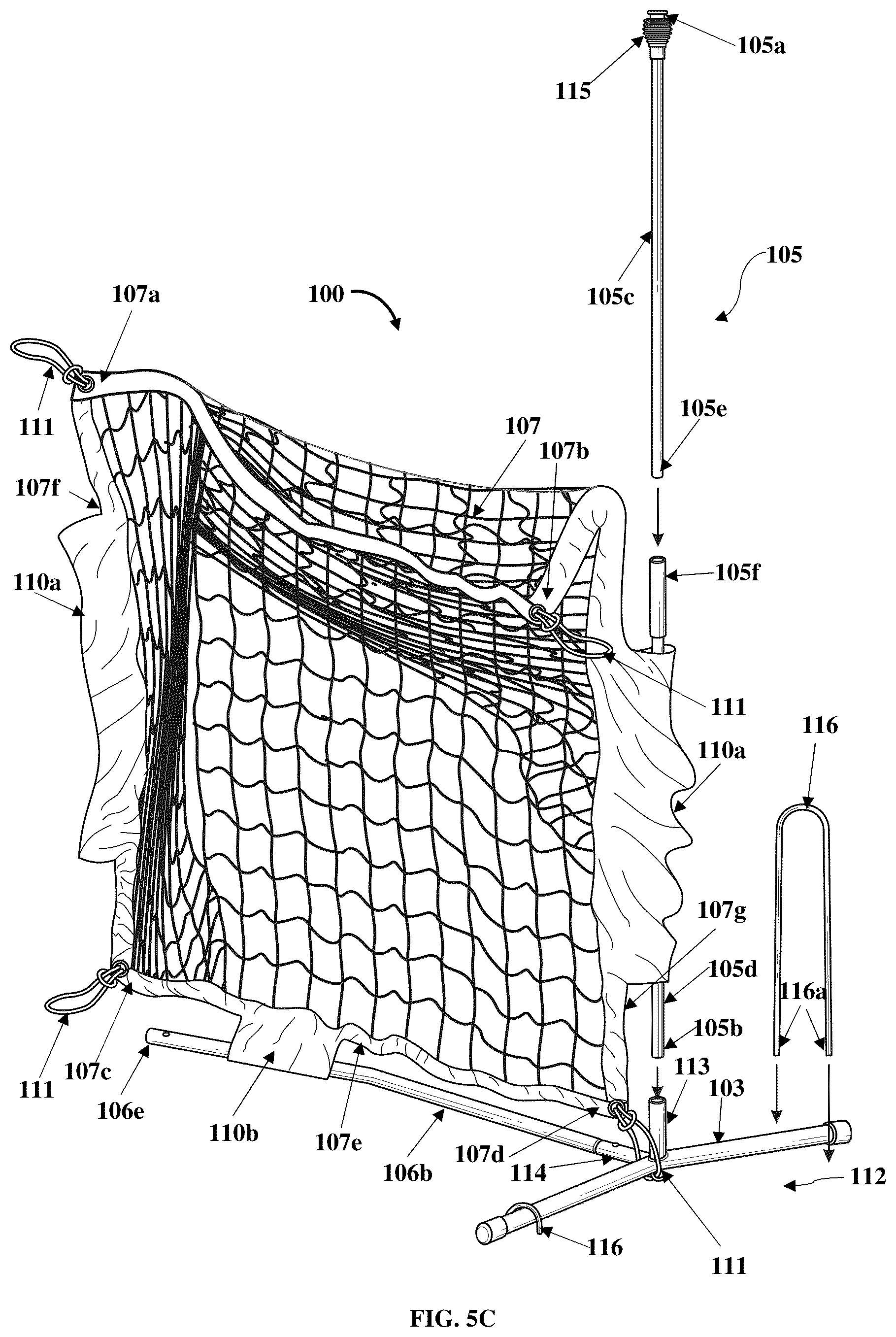 Patent US12599823 Figure 9 – Portable disc sport training apparatus
