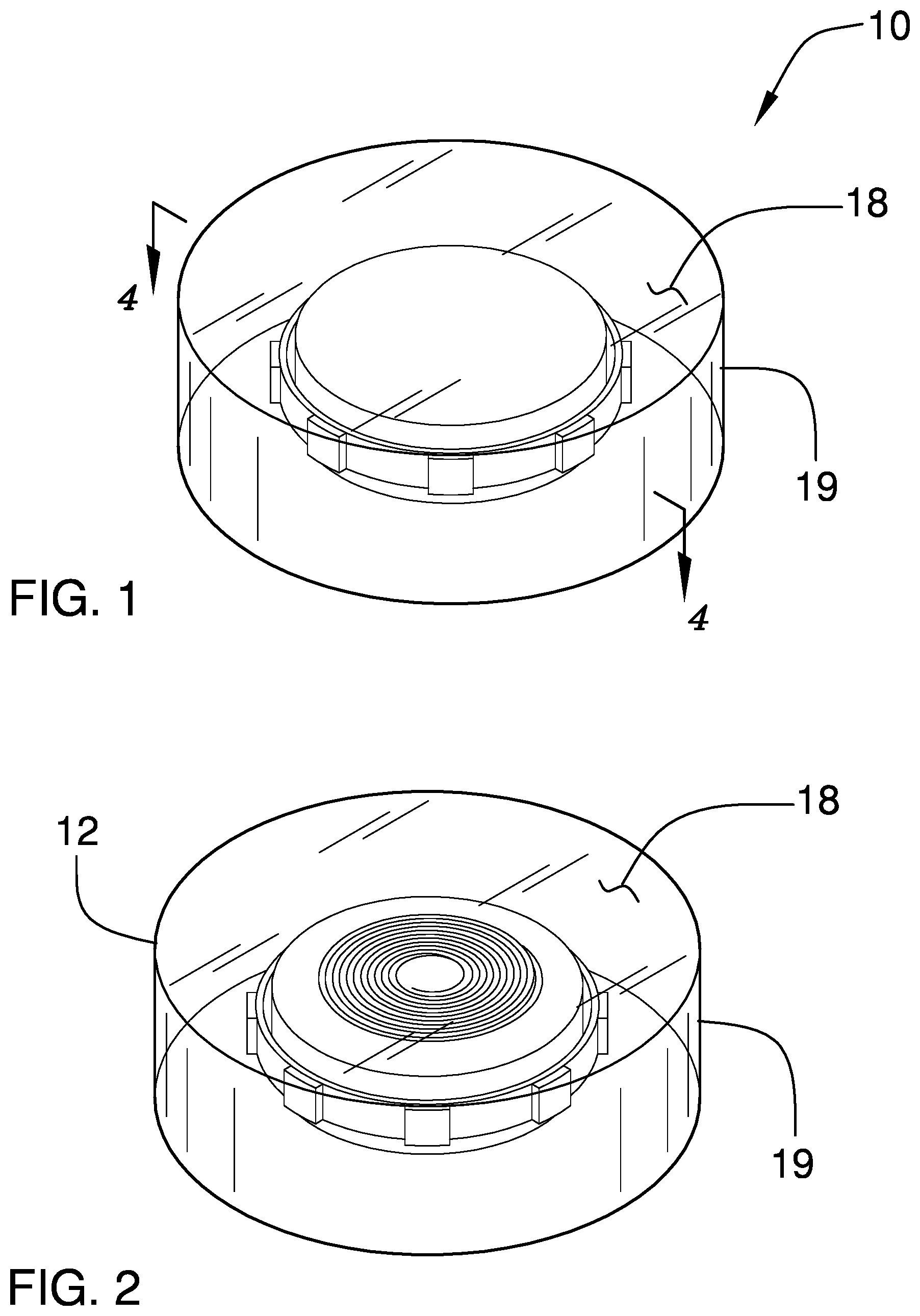 Patent US12599824 — Illuminated hockey puck assembly — Figure 1