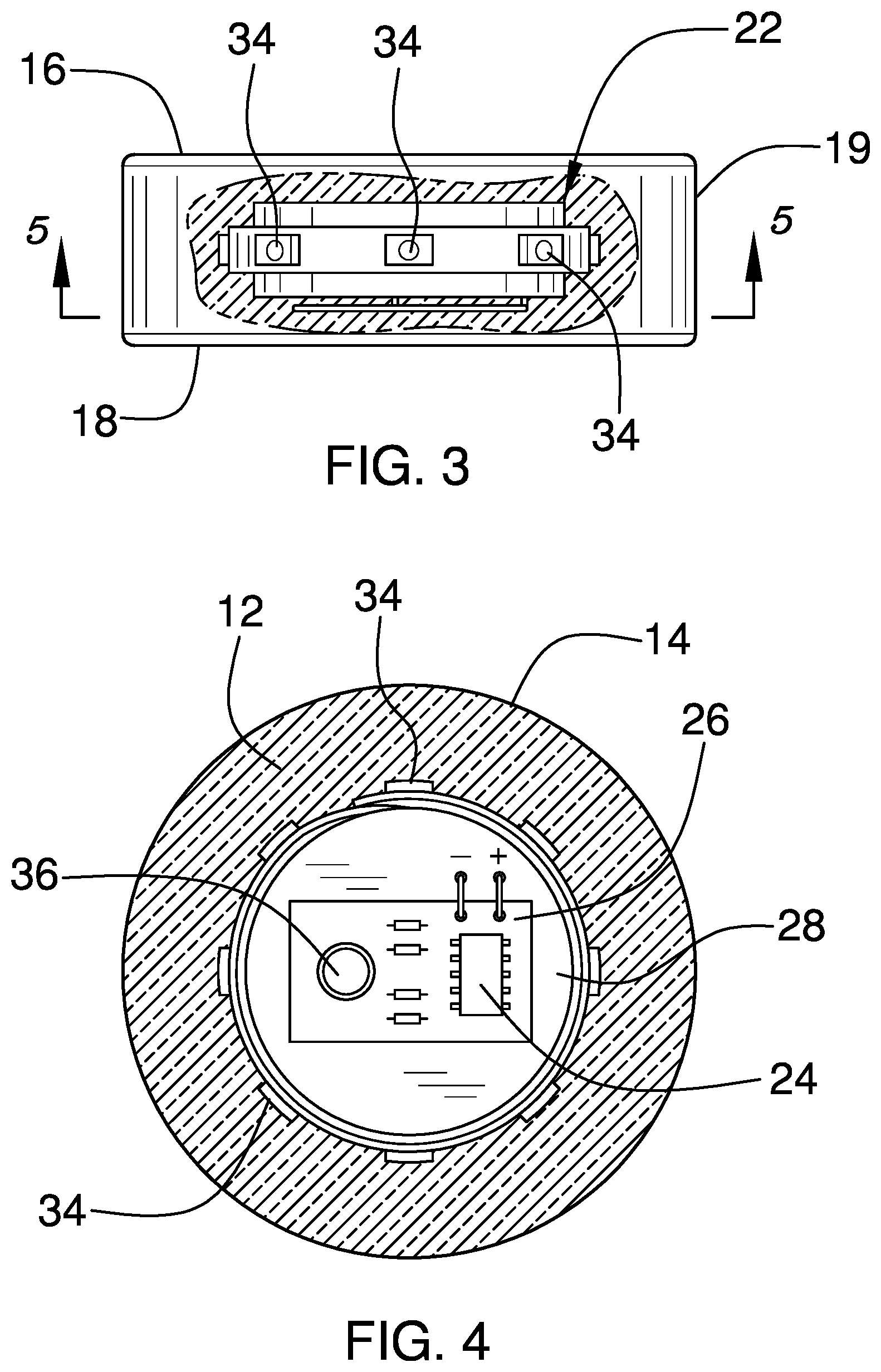 Patent US12599824 Figure 2 – Illuminated hockey puck assembly