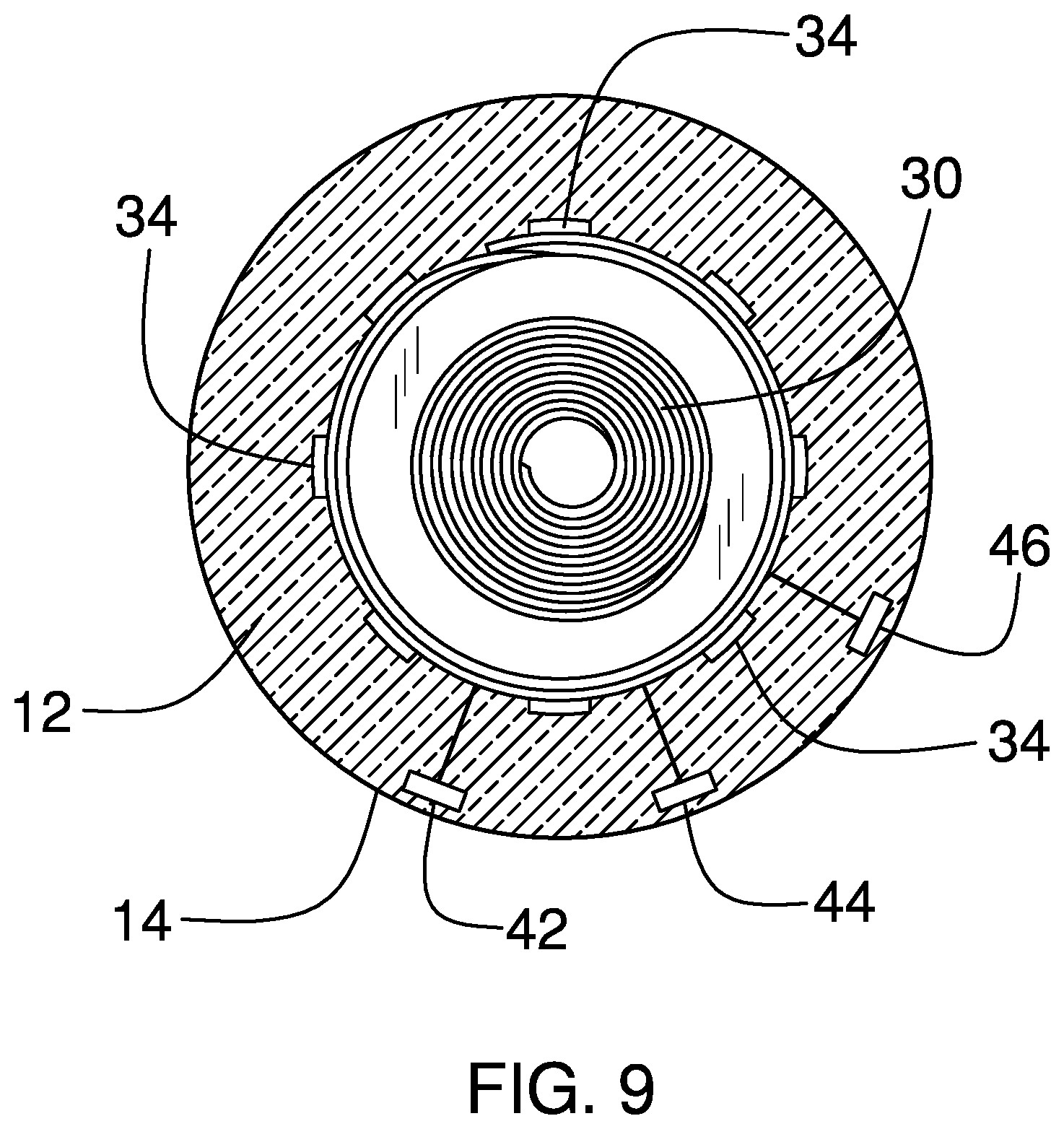 Patent US12599824 Figure 7 – Illuminated hockey puck assembly