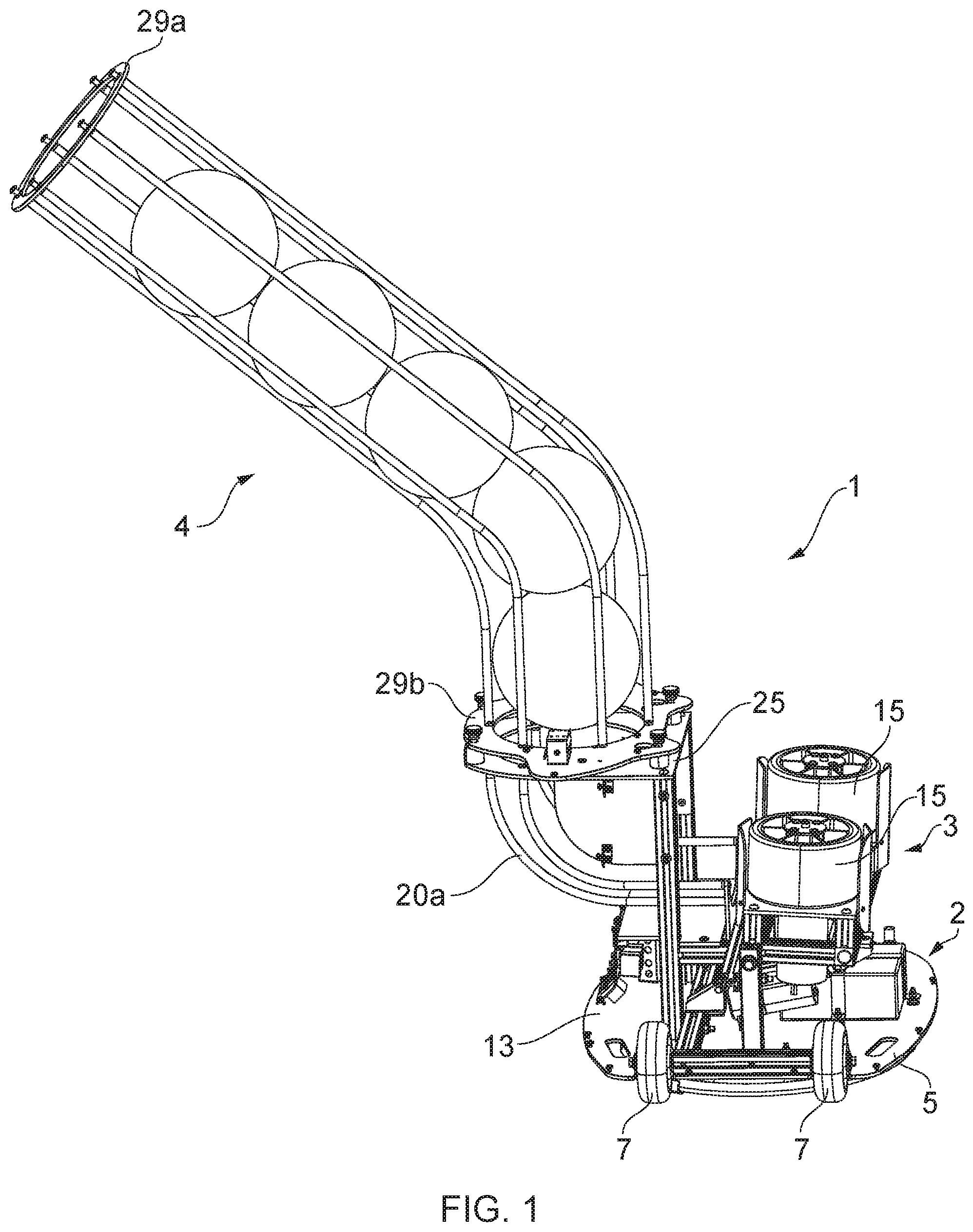 Patent US12599830 Figure 1 – Training device for ball sports