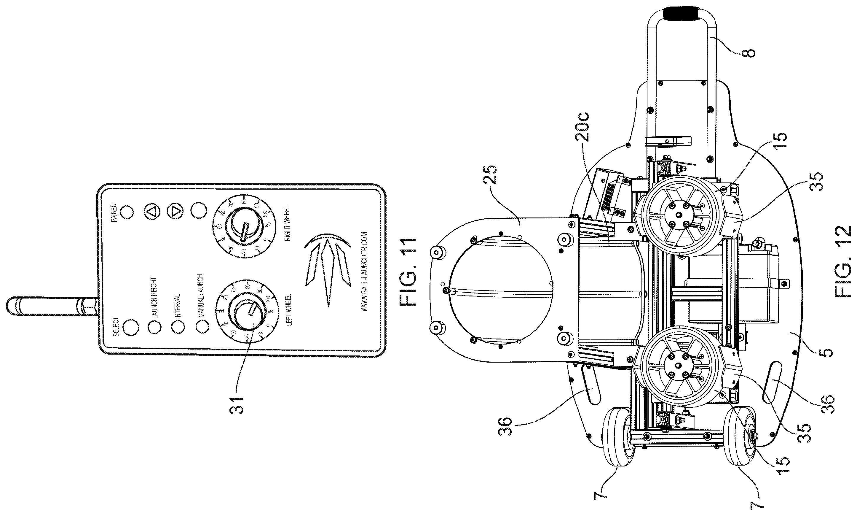 Patent US12599830 Figure 9 – Training device for ball sports