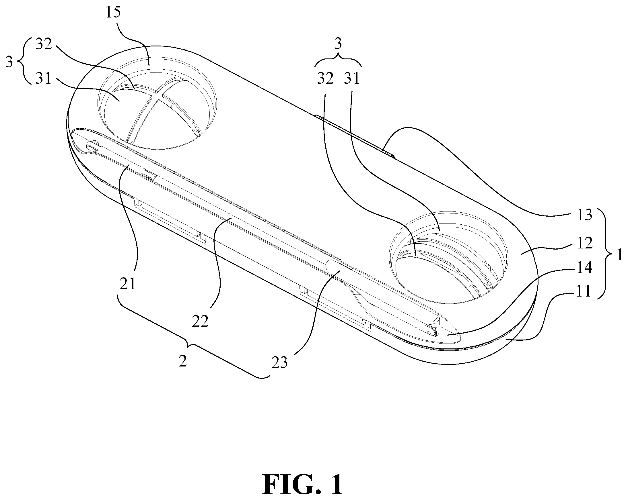 Patent US12599831 Figure 1 – Multi-functional storage box for golf