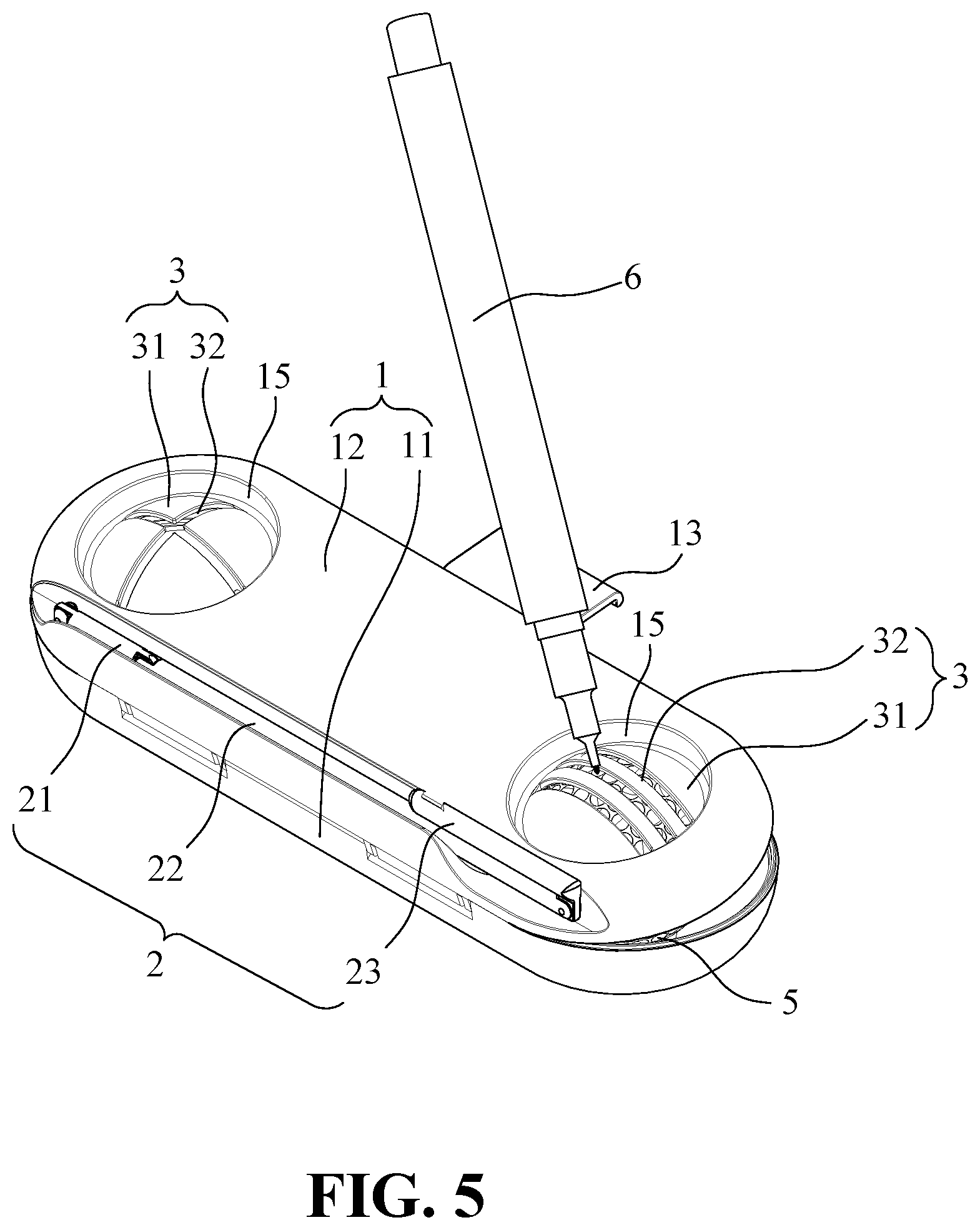 Patent US12599831 Figure 5 – Multi-functional storage box for golf